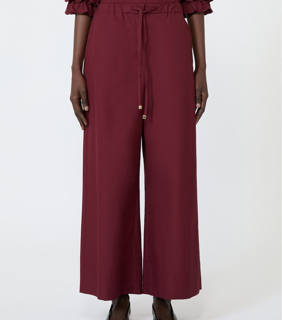 Max Mara Womens Drawstring Wide-Leg Trousers Ruby Image 3