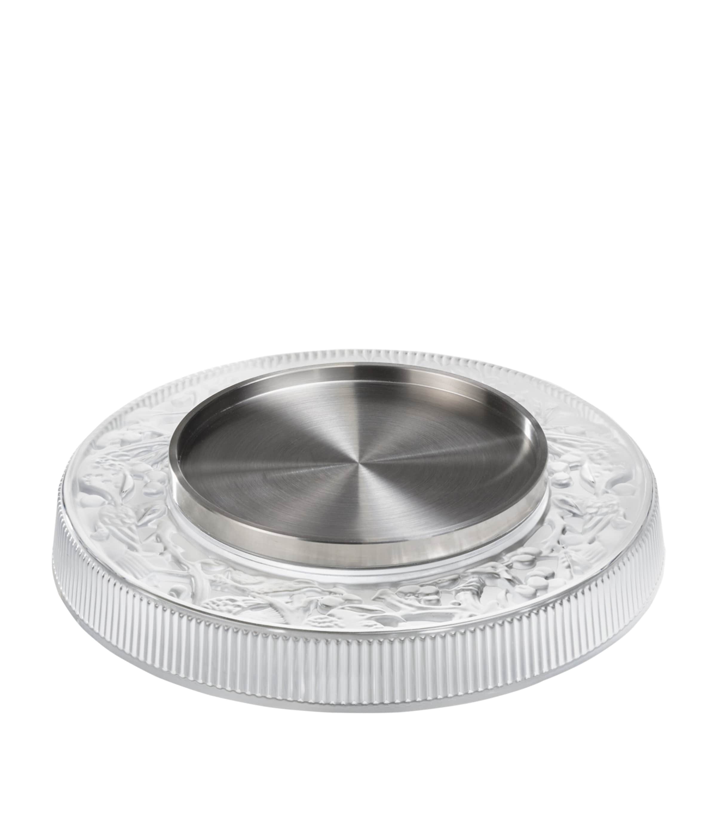 Lalique Crystal Bottle Holder In Clear
