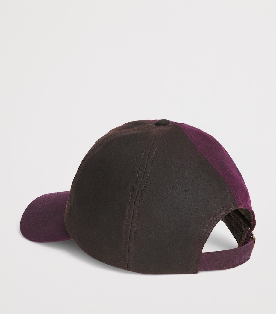 Waxed Cotton Beauly Baseball Cap RUSTIC/MERLOT Image 3