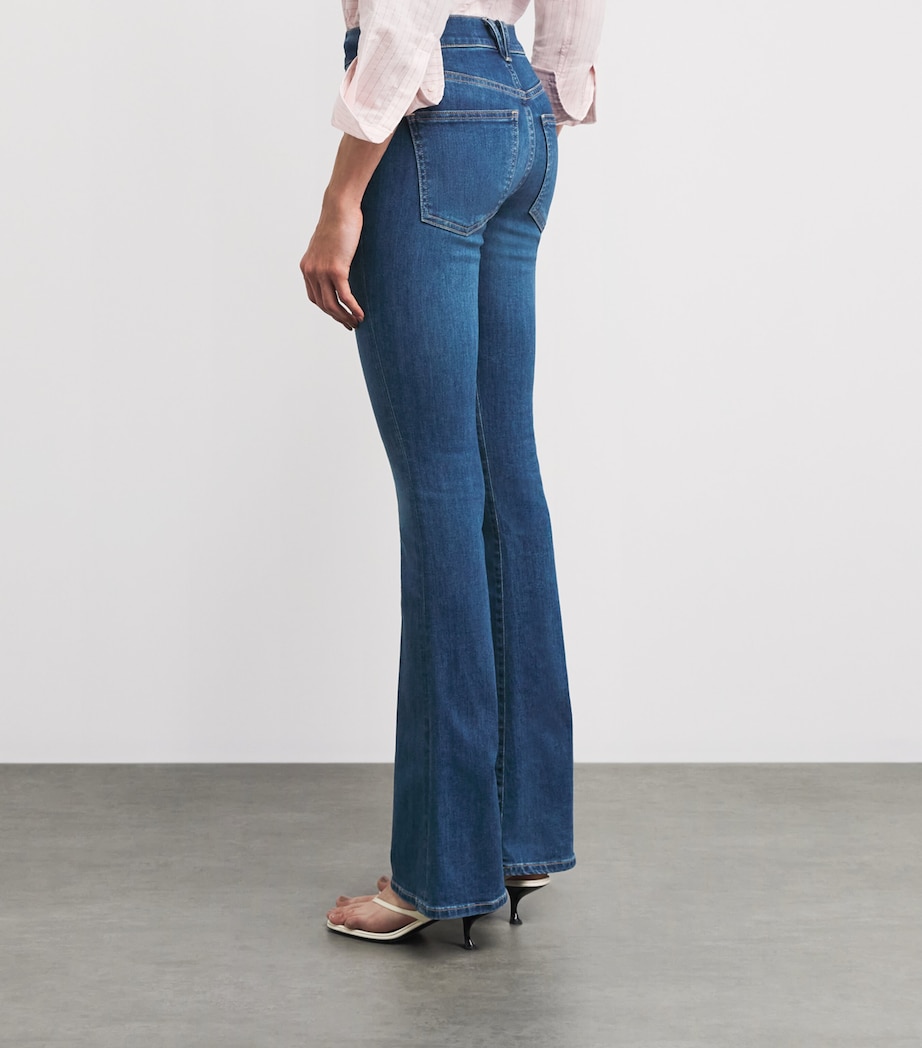 Veronica Beard Womens Beverly High-Rise Flared Jeans Bright Blue Image 5