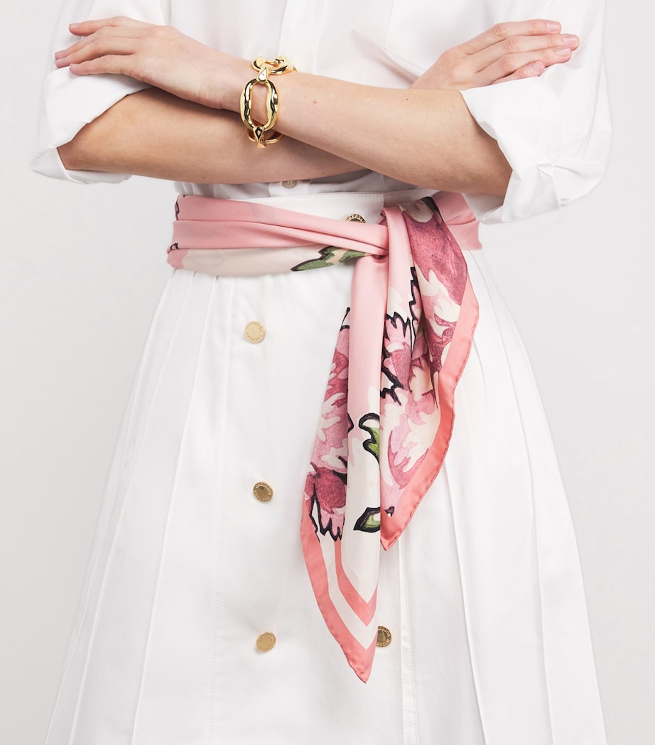 Silk Floral Scarf PINK Image 3