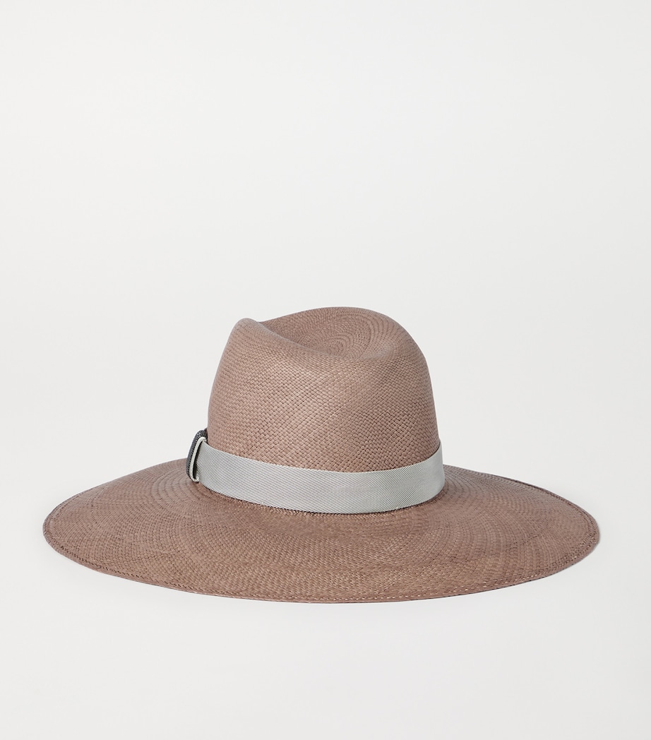 Brunello Cucinelli Straw Trilby Hat Image 2