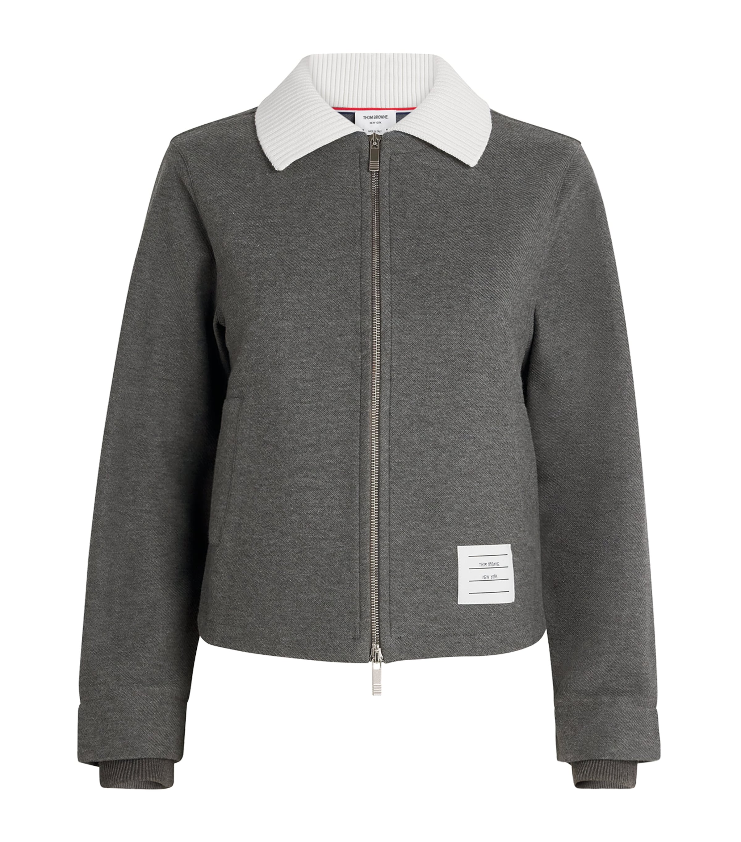 Thom Browne Cotton Zip-up Jacket In Grey