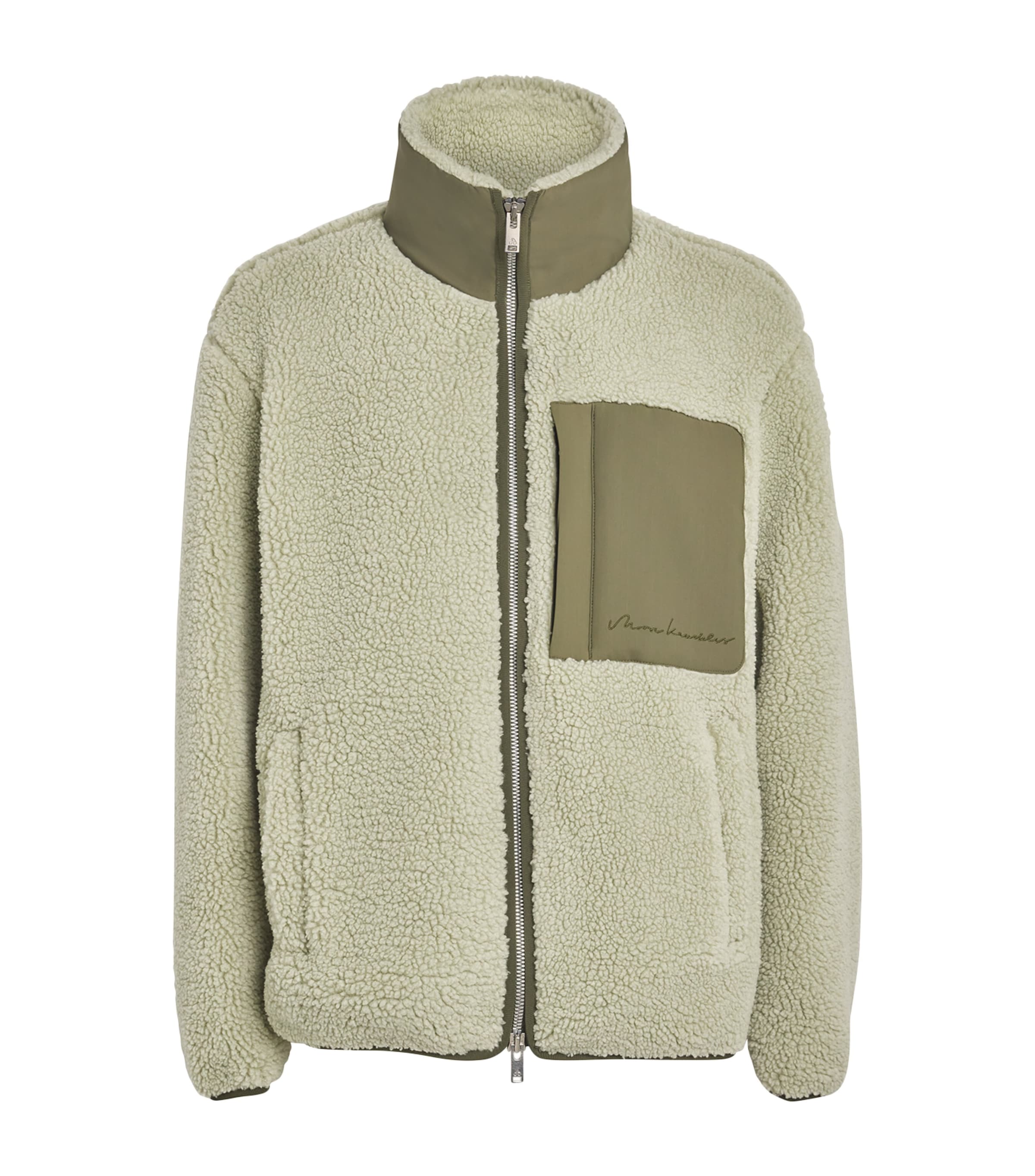 Moose Knuckles Sherpa Fleece Jacket In Green