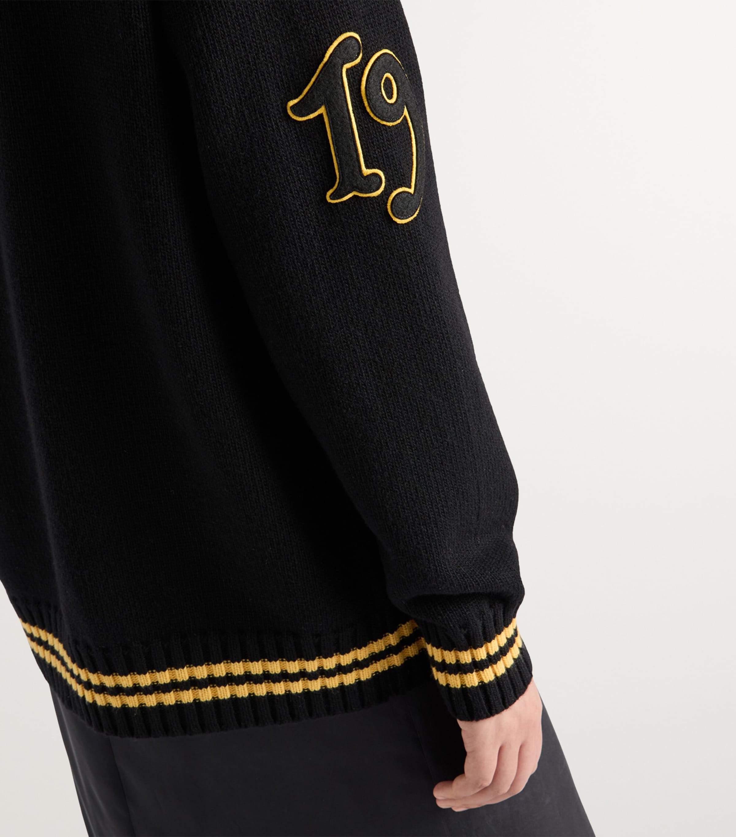 Prada Womens Wool-Cashmere Varsity Cardigan Image 2