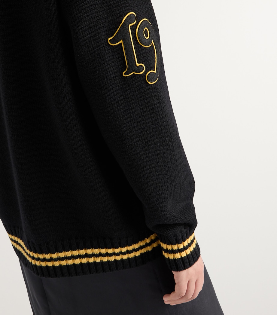 Prada Womens Wool-Cashmere Varsity Cardigan Image 2