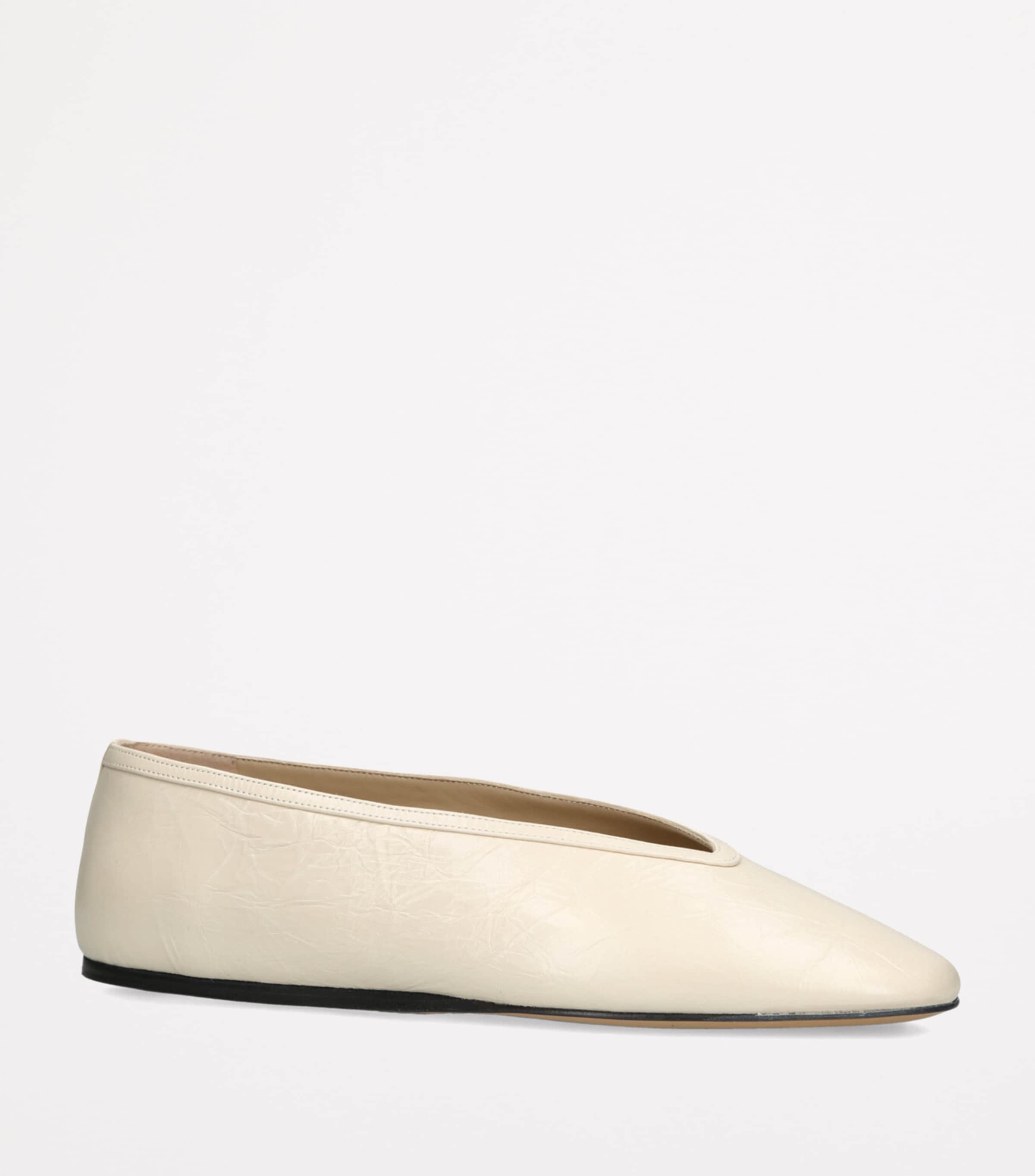 Leather Luna Ballet Flats WHITE Image 4