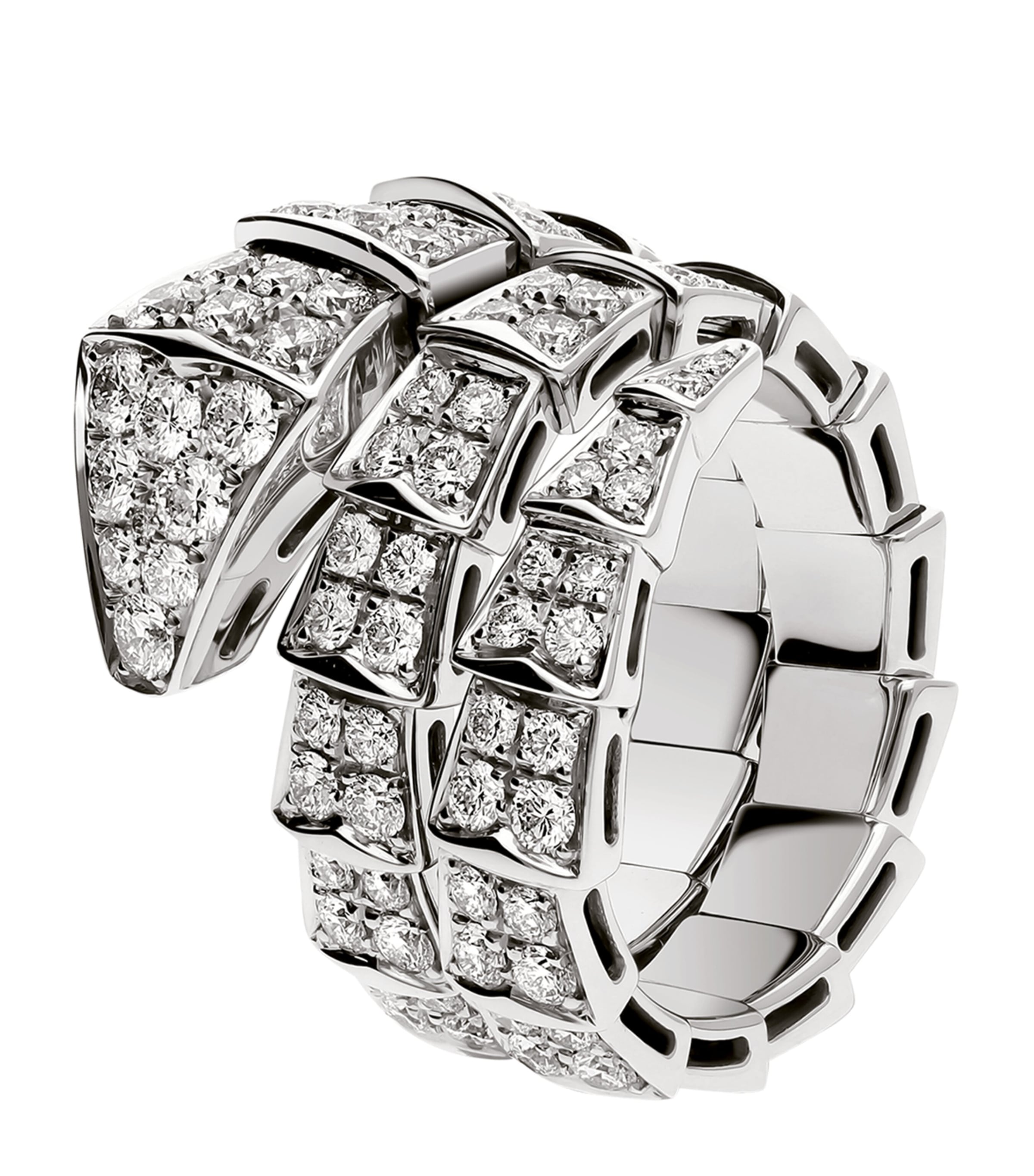White Gold and Diamond Serpenti Viper Ring WHITE GOLD Image 2