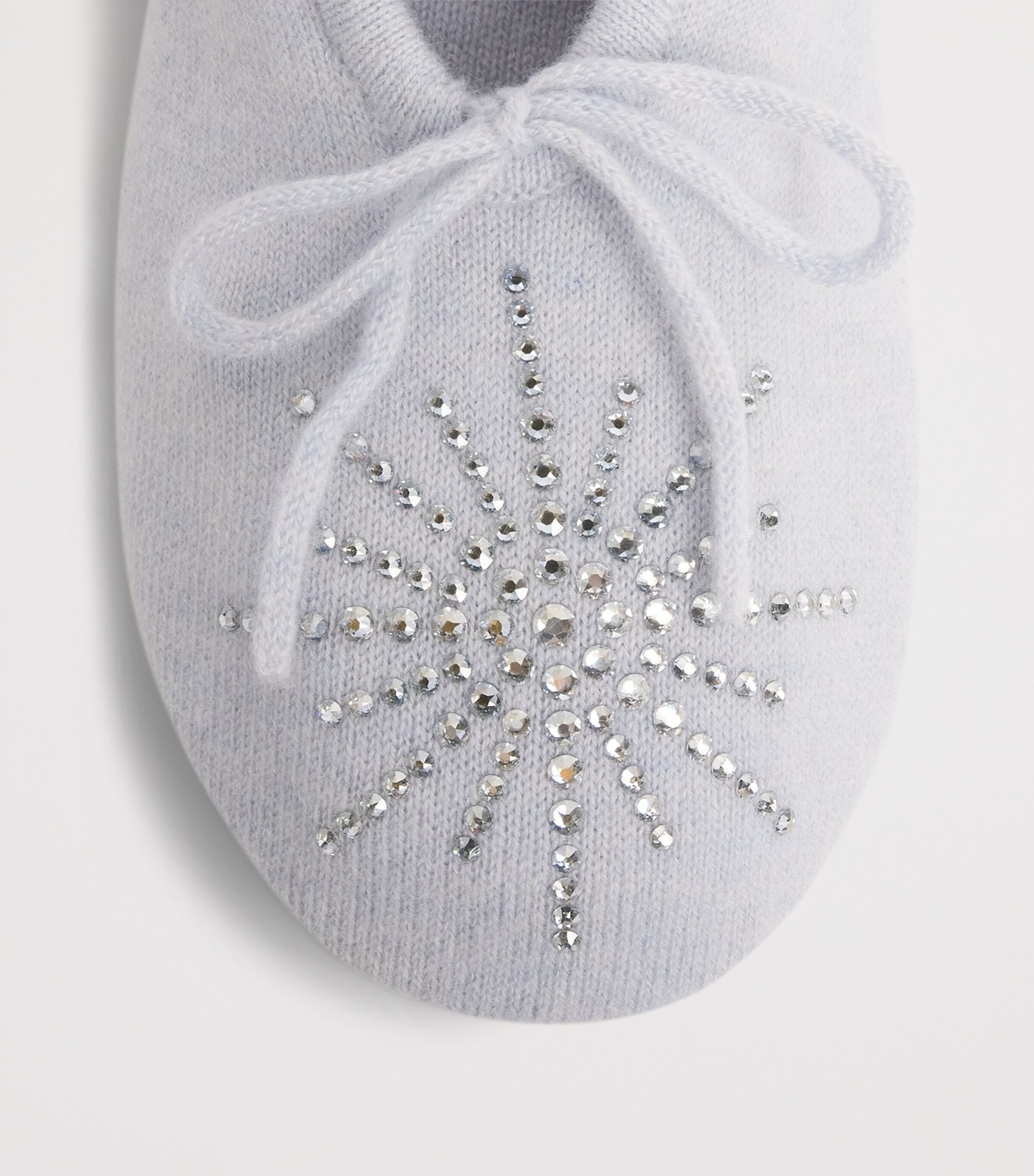 William Sharp Cashmere Embellished Dolly Slippers Blue Mist Blue Shade Image 6