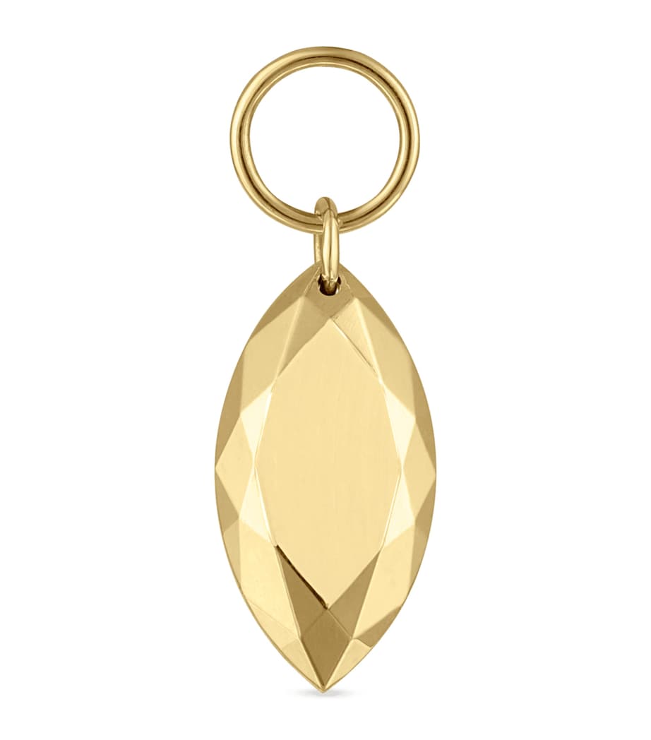 Faceted Gold Marquise Charm (9mm) YELLOW GOLD Image 1