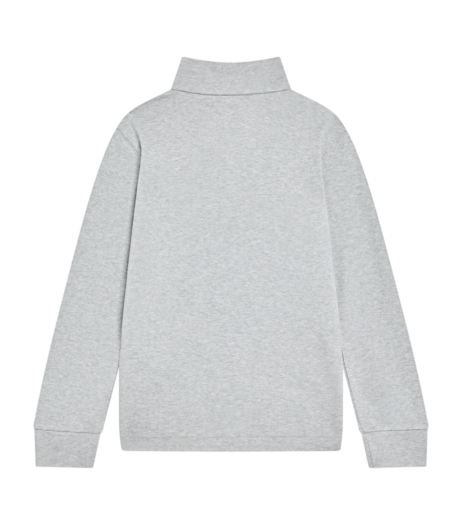 Cotton Quarter-Zip Sweatshirt (2-7 Years) GREY HTR Image 3