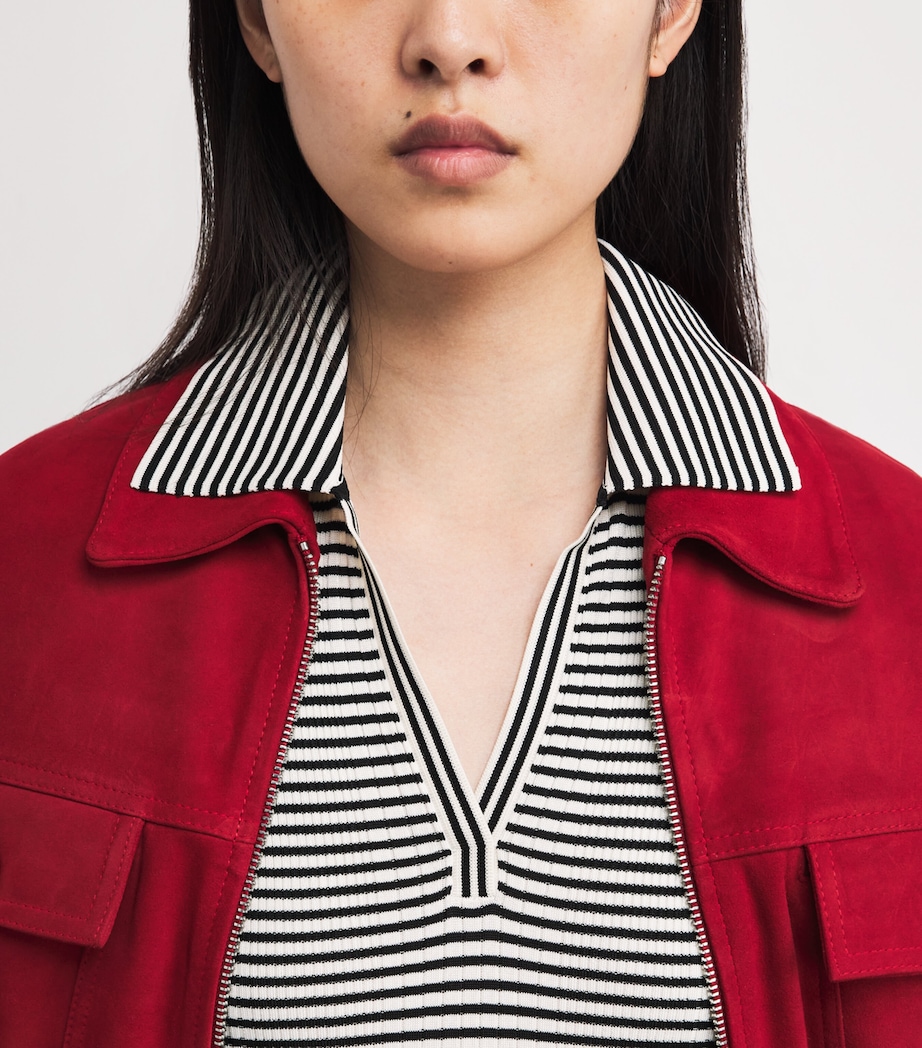 Knitted Open-Collar Polo Shirt DUAL-COLOR Image 6