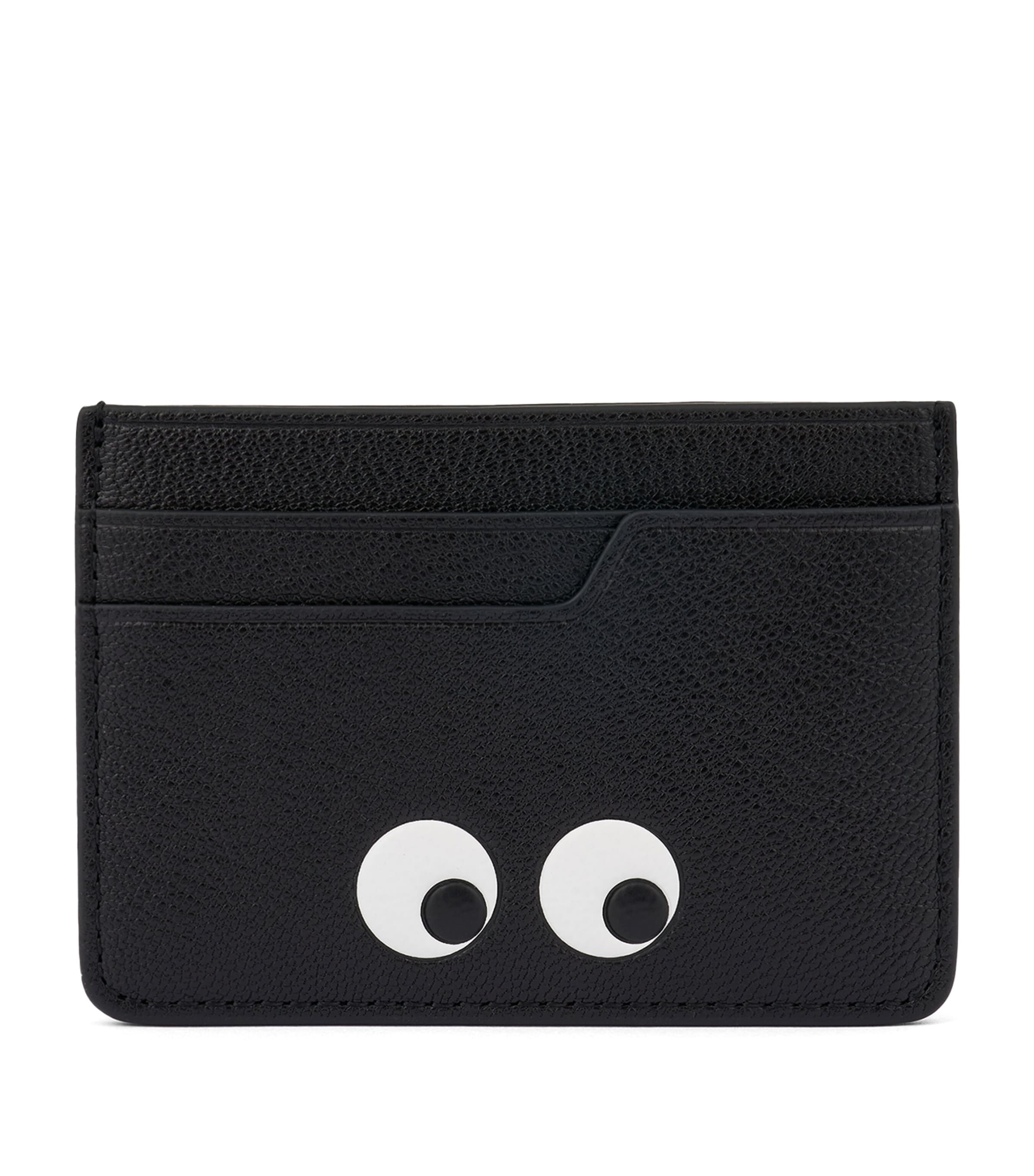 Leather Eyes Card Holder BLACK Image 1