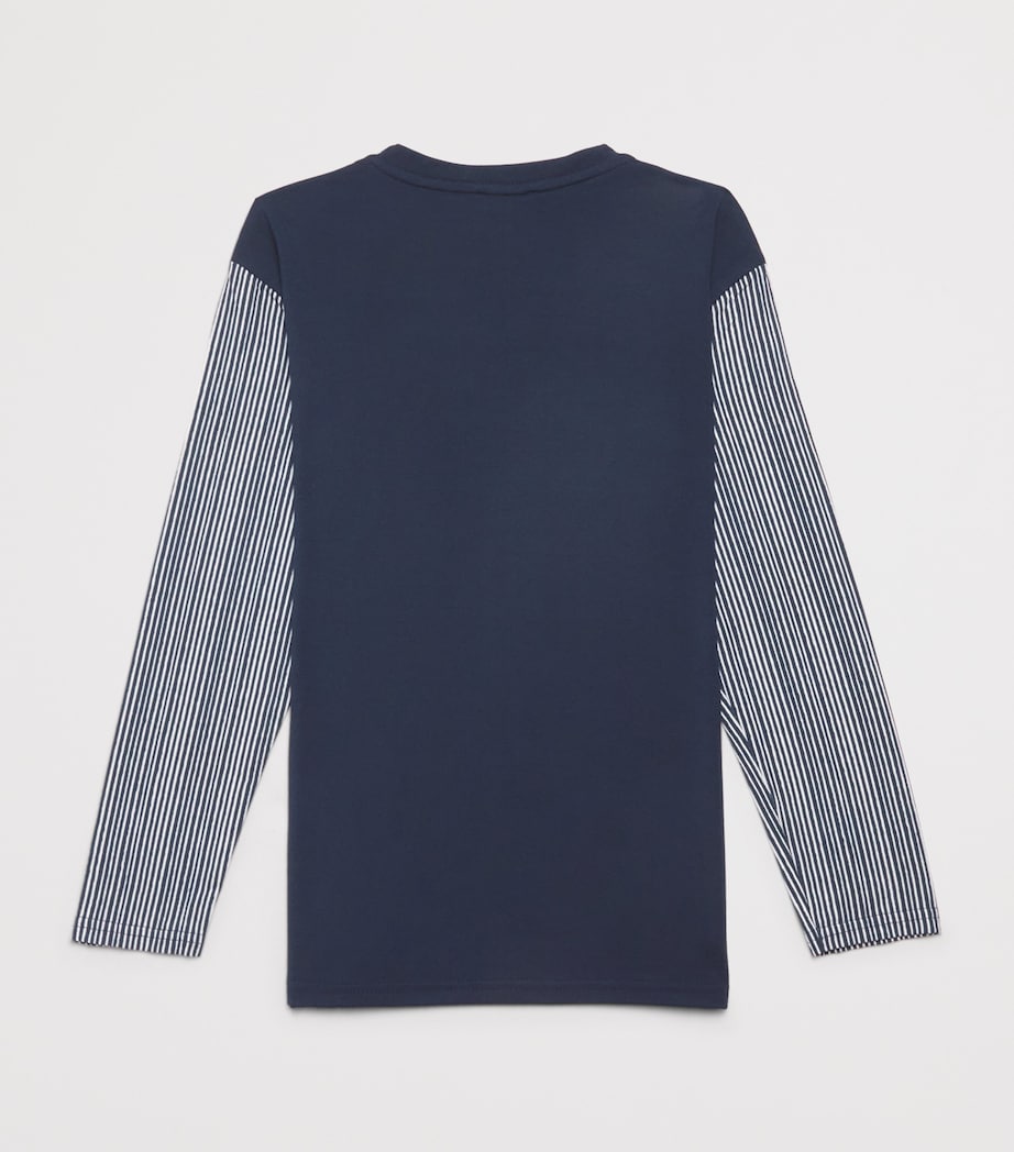 Stripe-Sleeve Pyjama Top (4-16 Years) NAVY Image 2