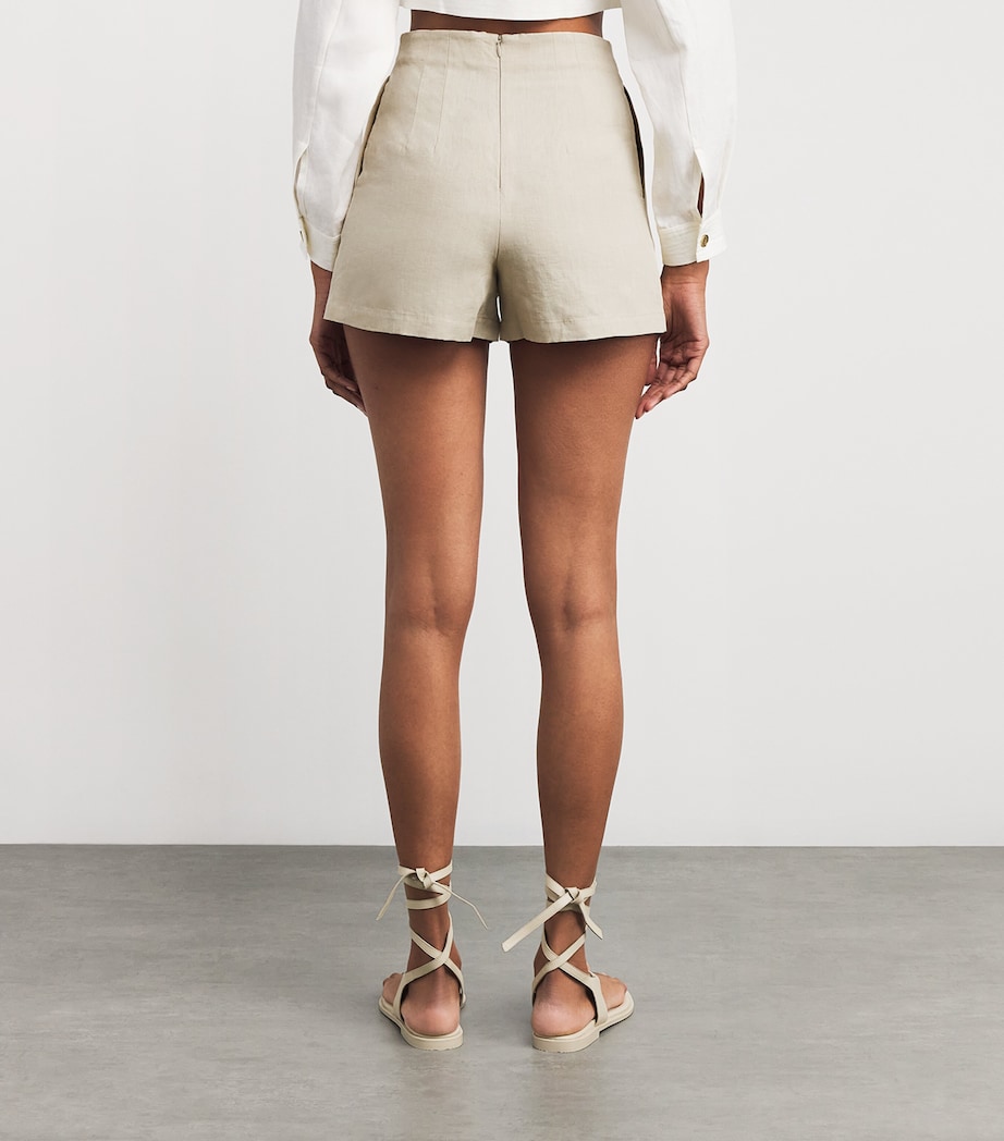 Linen Tailored Ezbet Shorts BEIGE Image 4