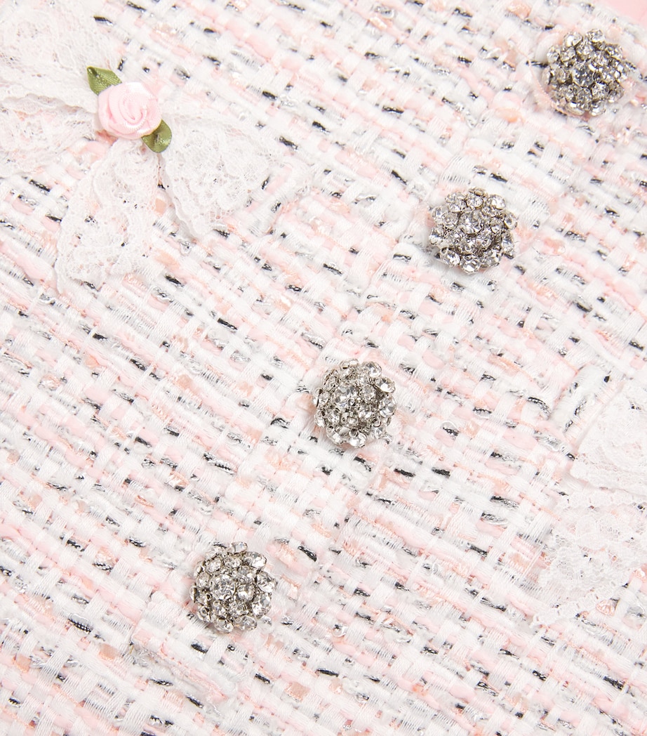 Self-Portrait Kids Bouclé Bow-Detail Dress (4-12 Years) Image 3
