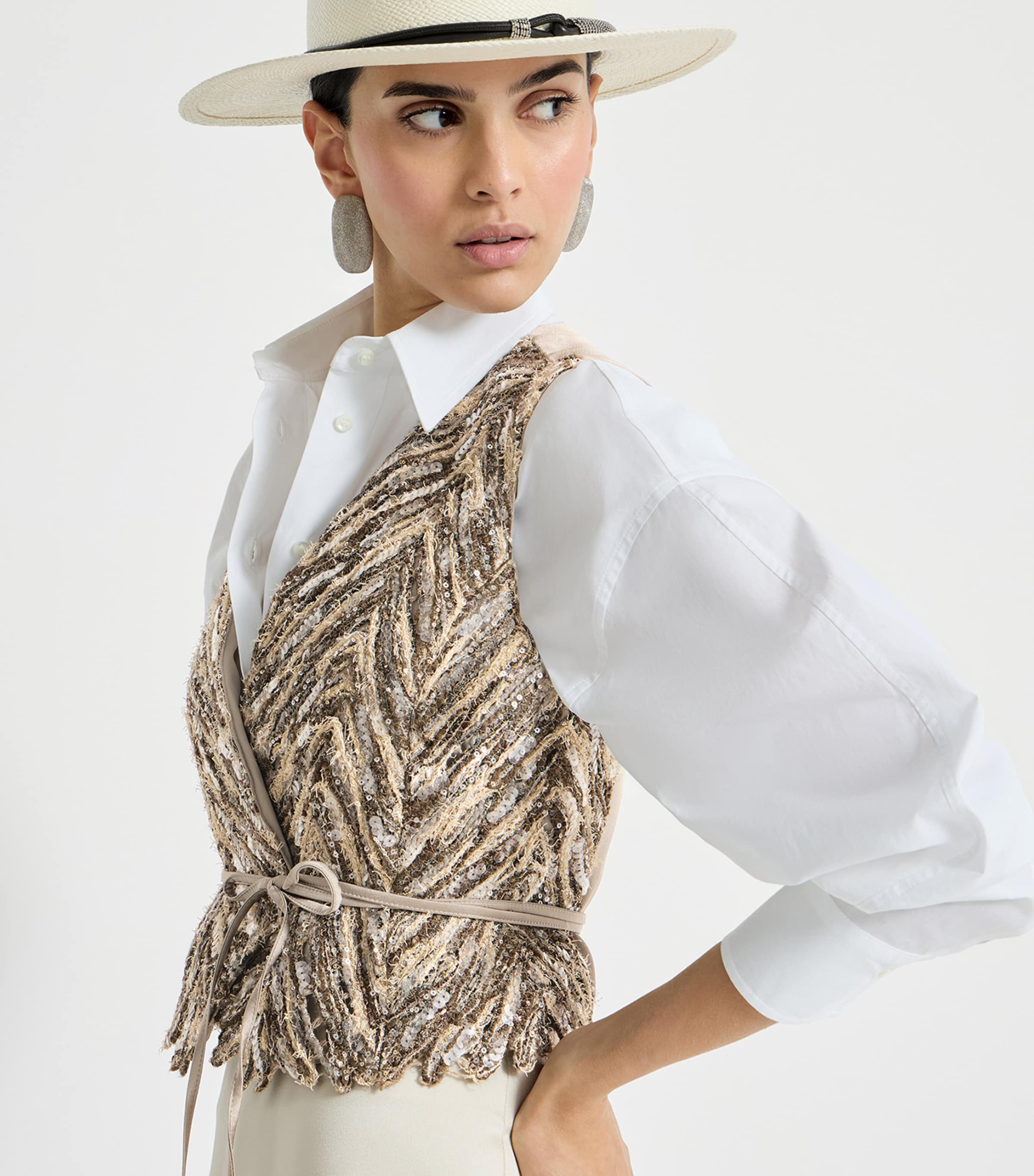 Brunello Cucinelli Womens Knitted Sequin Vest Image 4