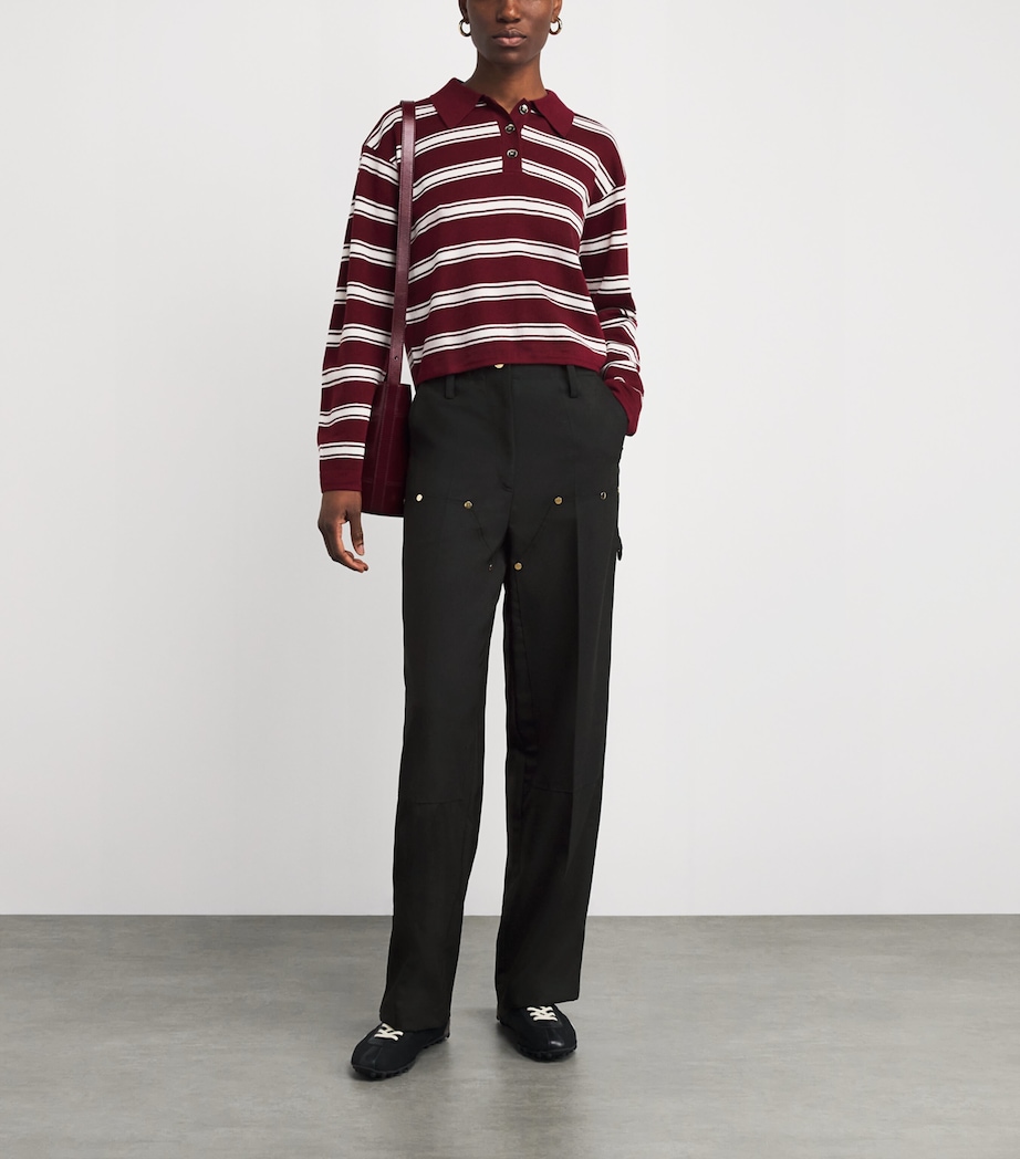 Wool-Blend Straight Leg Trousers BLACK Image 2