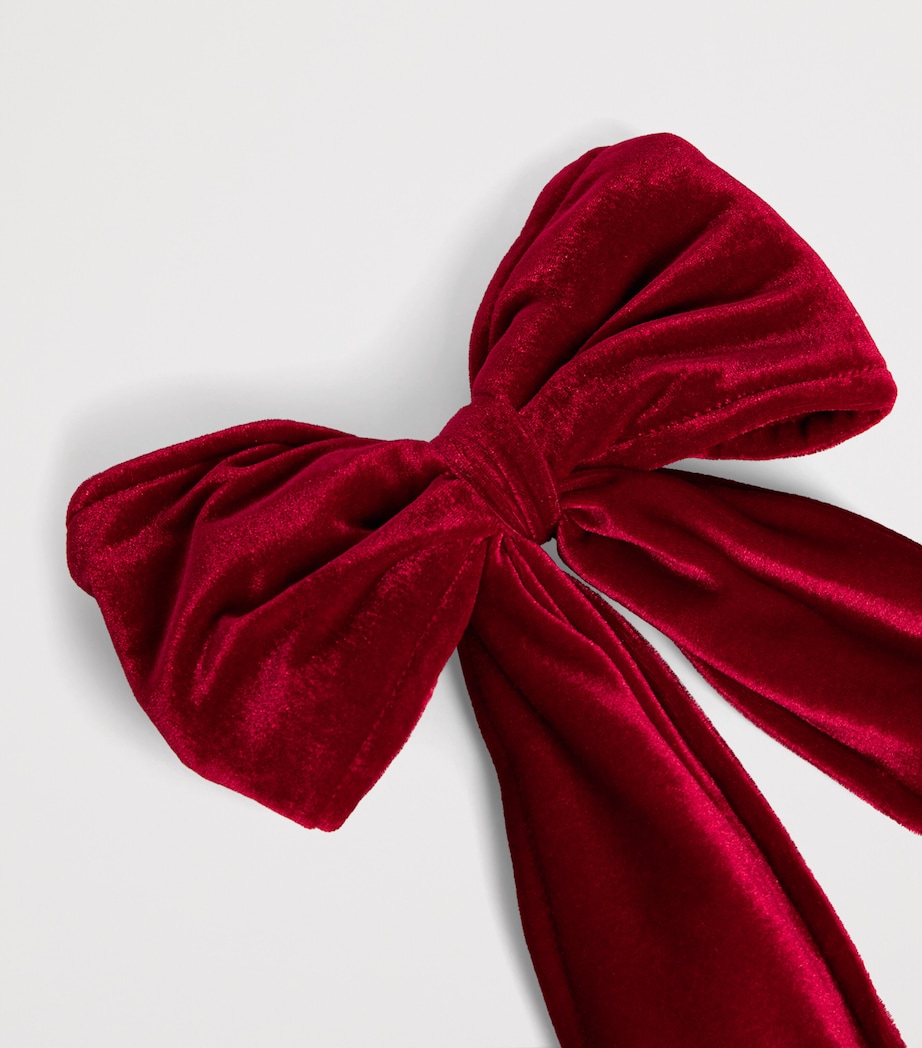 Luxury Garland Velvet Bow Tree Decoration Deep Red Image 2