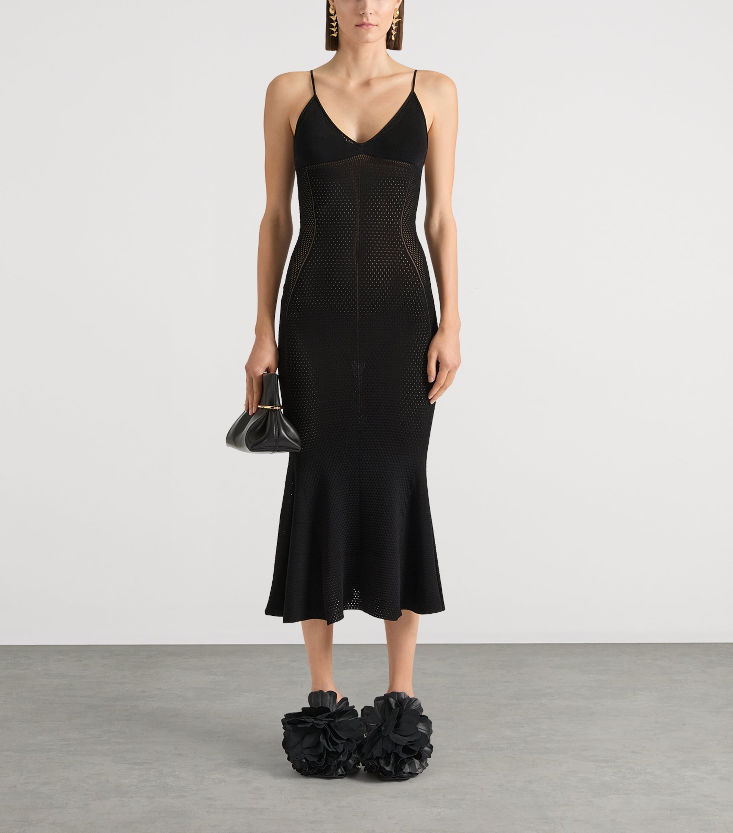 Givenchy Womens Mesh Maxi Dress Black Image 2