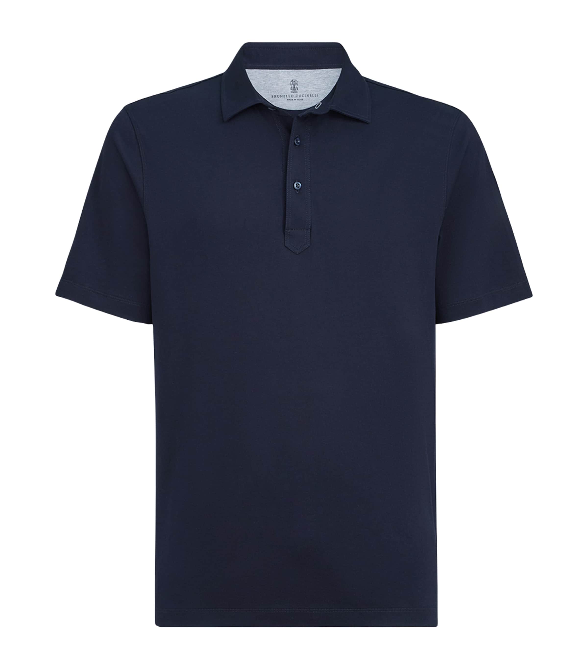 Brunello Cucinelli Mens Cotton Jersey Polo Shirt Image 1