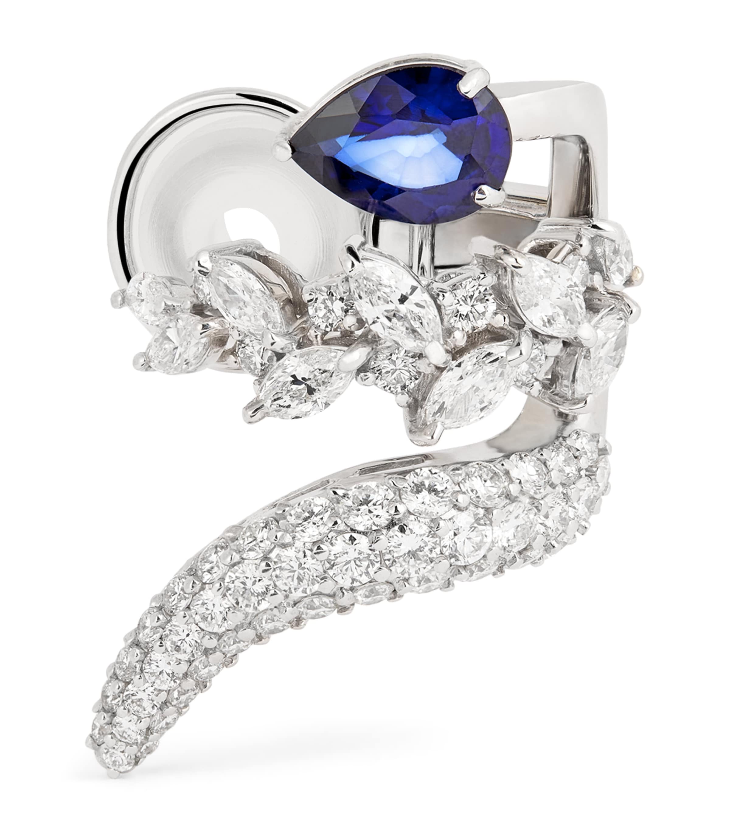 Yeprem White Gold, Diamond And Sapphire Whisper Ear Cuff In White