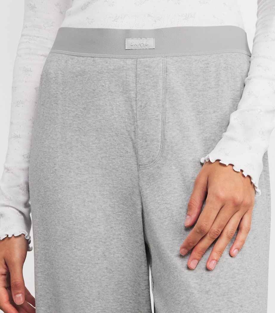 Stretch-Cotton Ribbed Trousers LIGHT HEATHER GREY Image 6