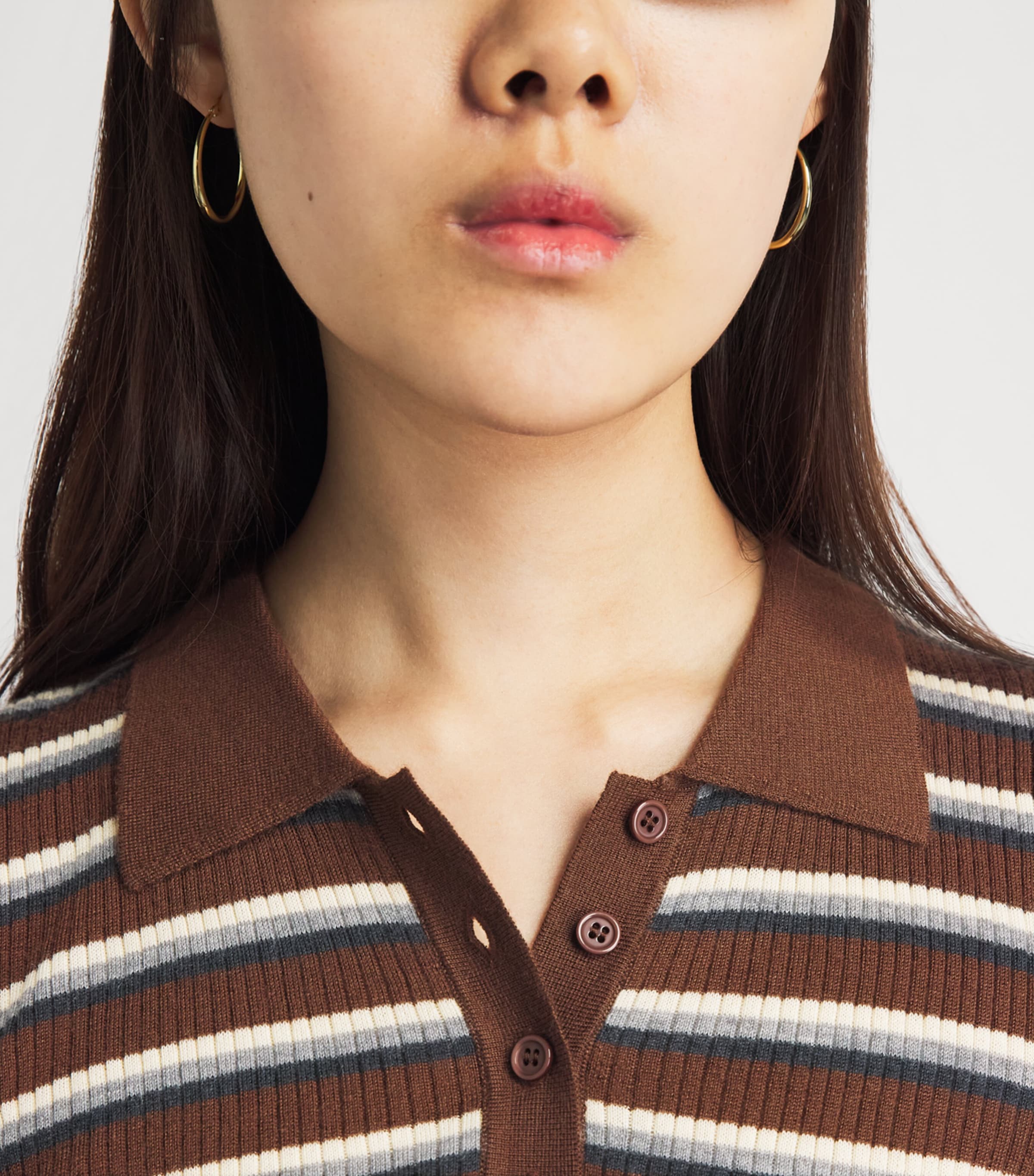 Herskind Womens Cashmere Stripe Milo Polo Shirt Stripe Image 3
