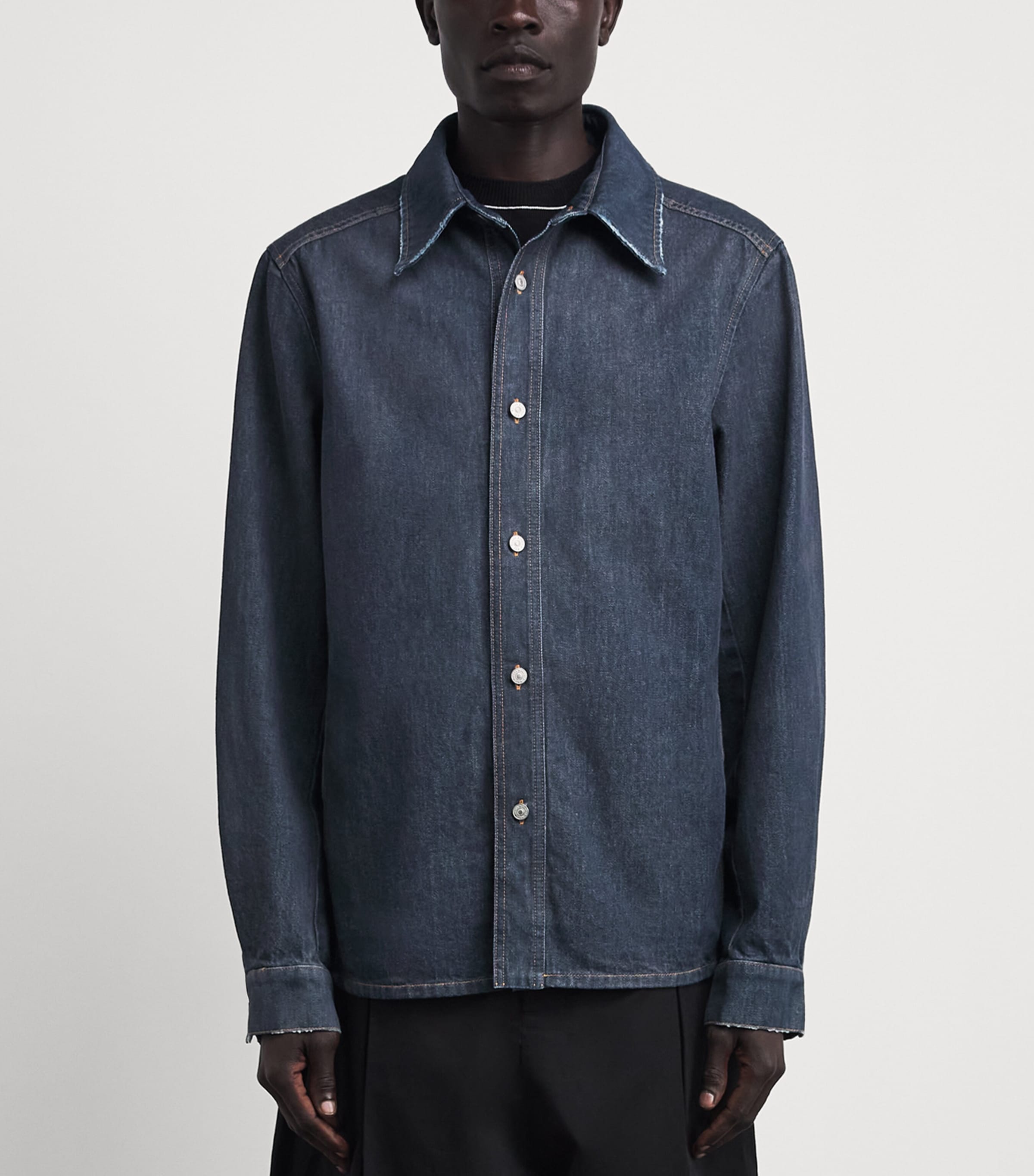 MM6 Maison Margiela Mens Denim Overshirt Blue Image 4
