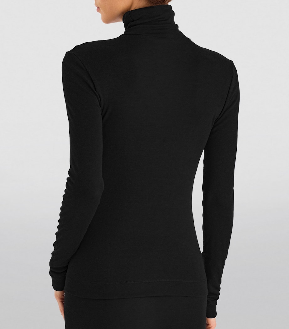 Silk-Cashmere Rollneck Top BLACK Image 5