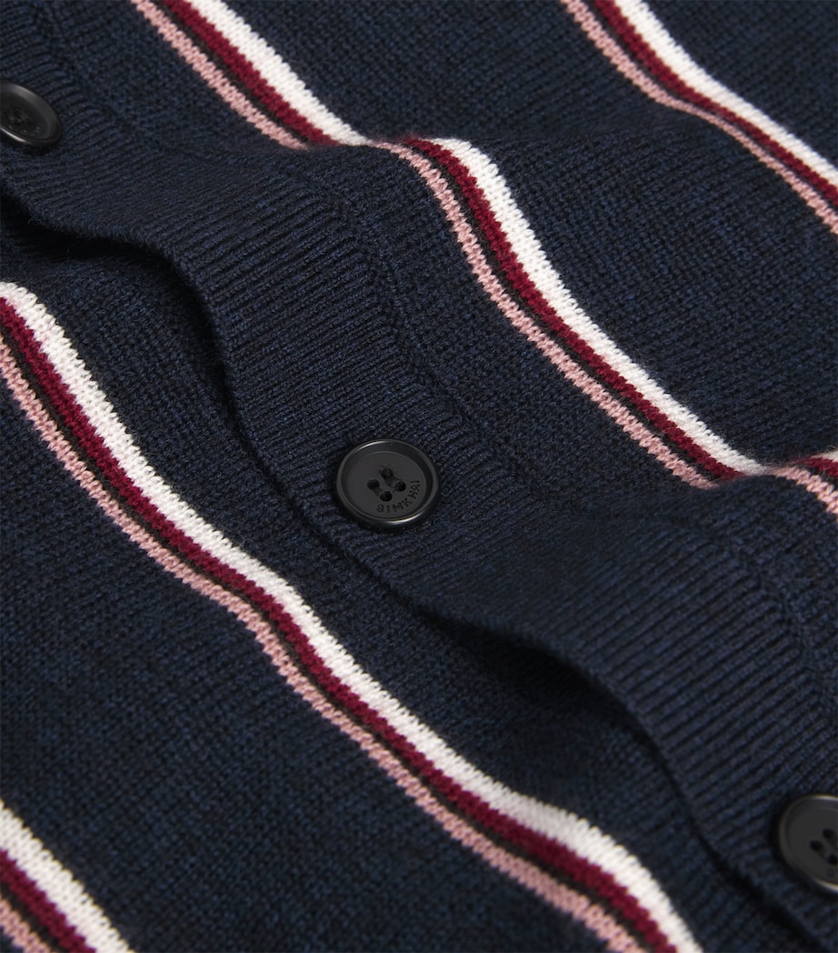 Cotton-Cashmere Stripe Cardigan MIDNIGHT MULTI Image 5