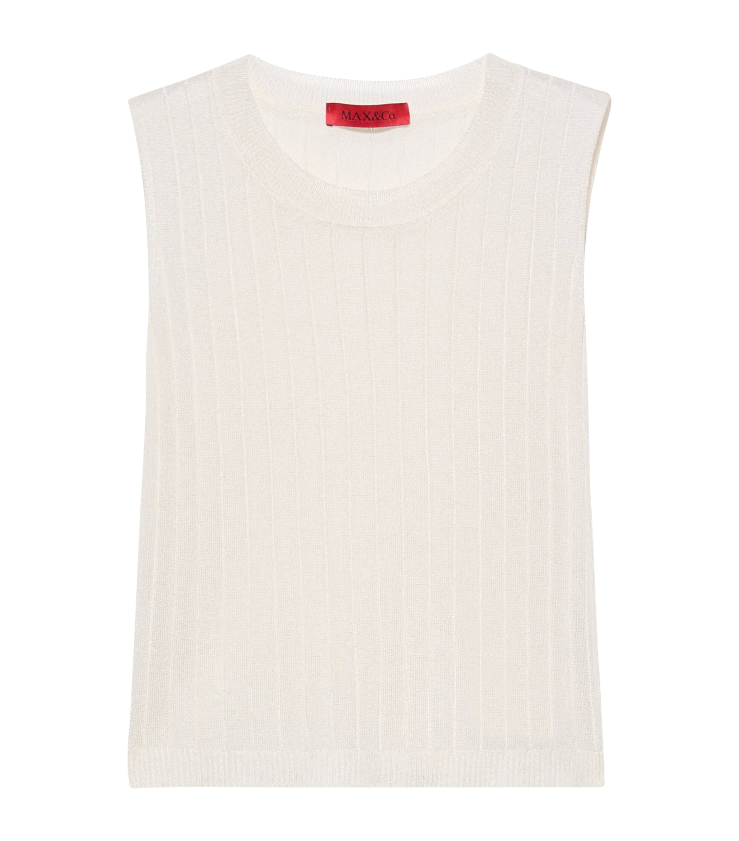 MAX&Co. Womens Ribbed Sleeveless Top Milk Image 1