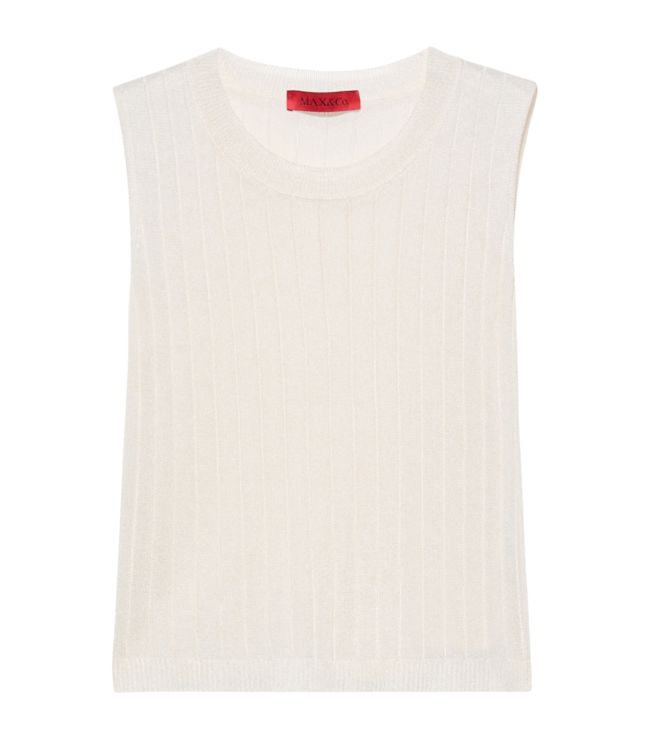 MAX&Co. Womens Ribbed Sleeveless Top Milk Image 1