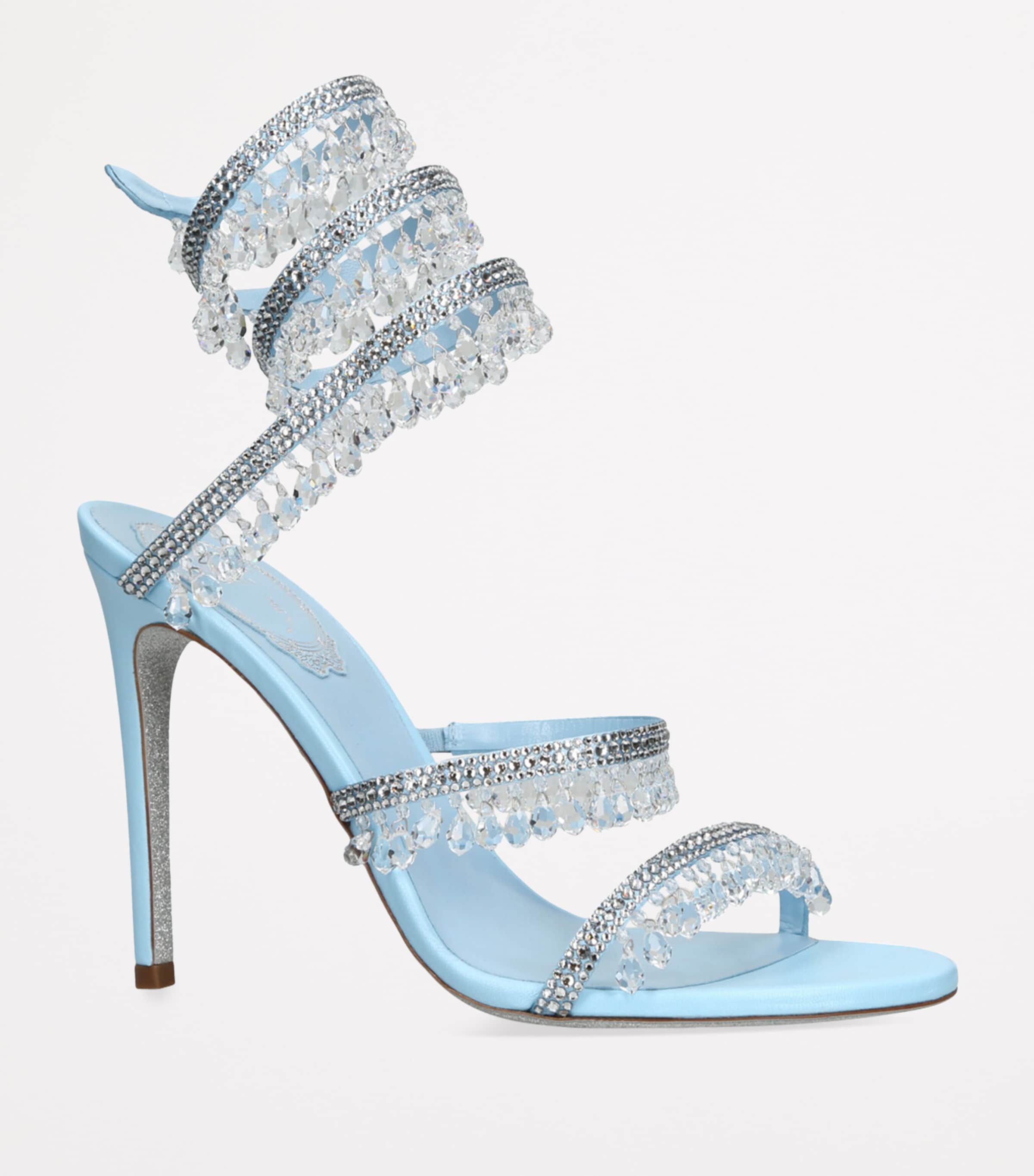 René Caovilla Chandelier Heeled Sandals 105 Pale Blue Image 3