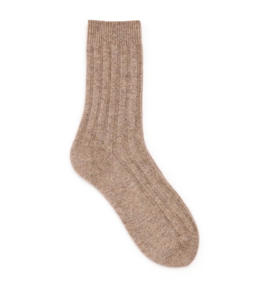 Cashmere Ribbed Socks HB4334 ASH Image 1