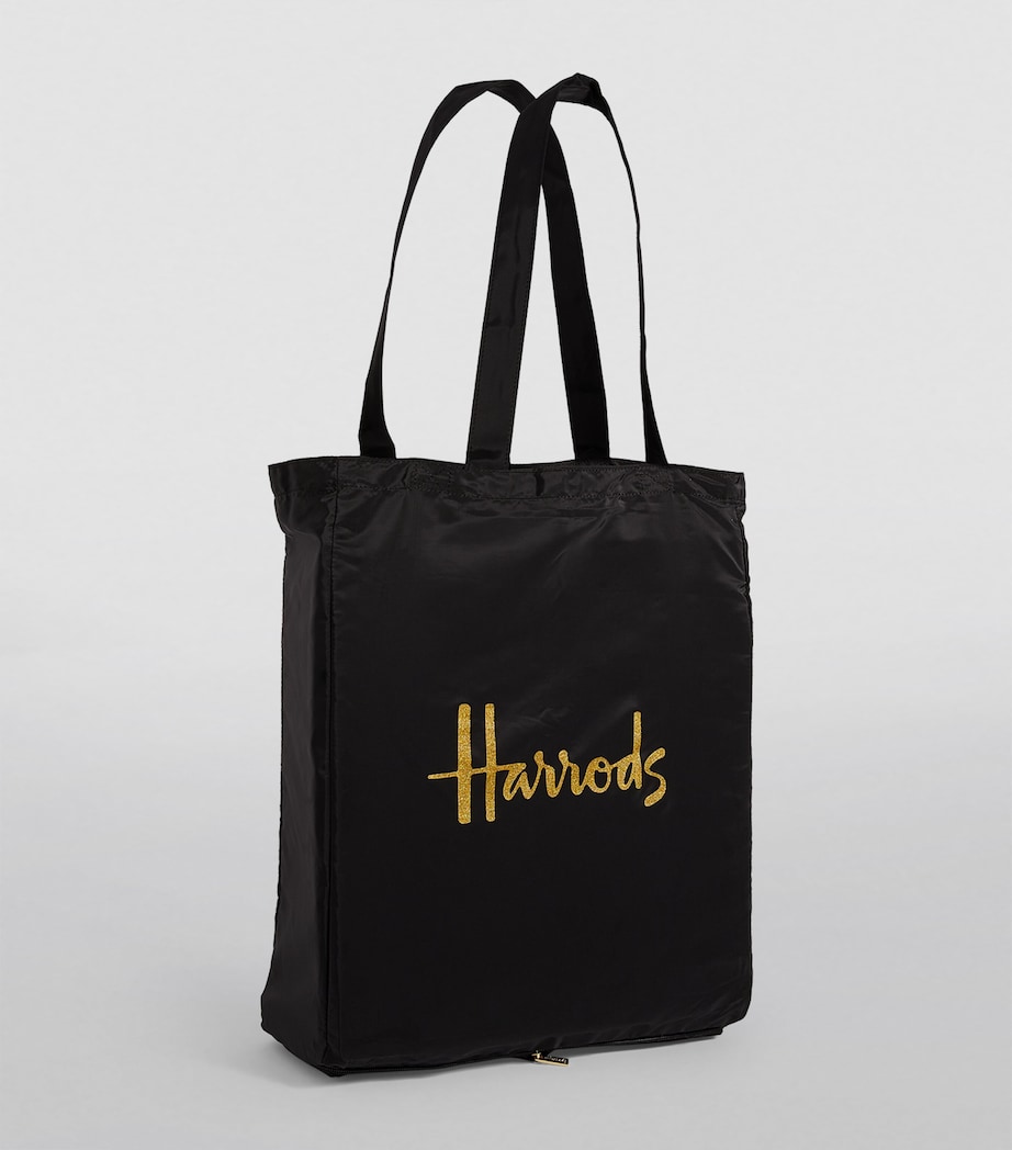 Harrods Recycled Logo Pocket Shopper Bag Black Image 2