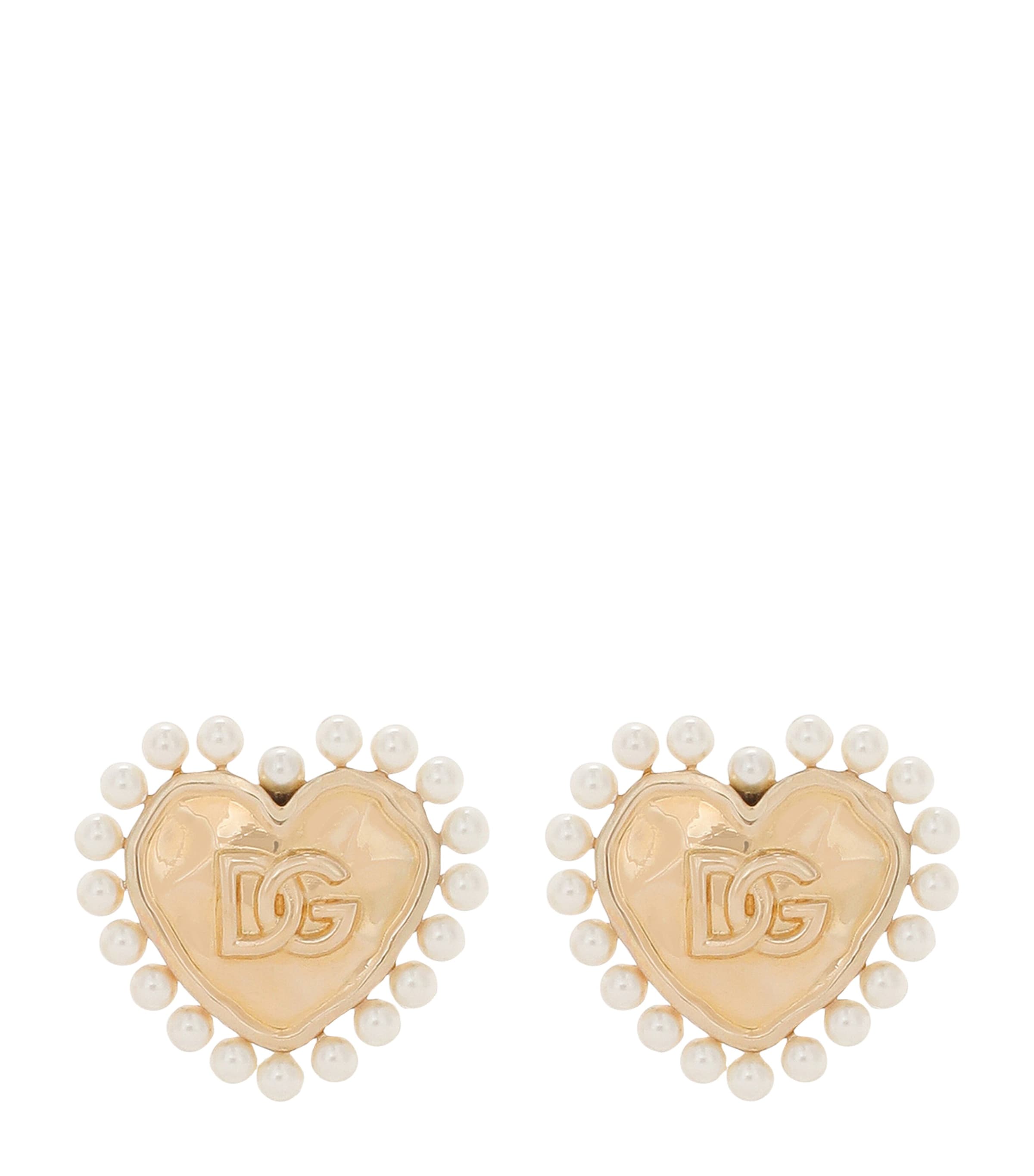 Shop Dolce & Gabbana Heart Dg Clip-on Earrings