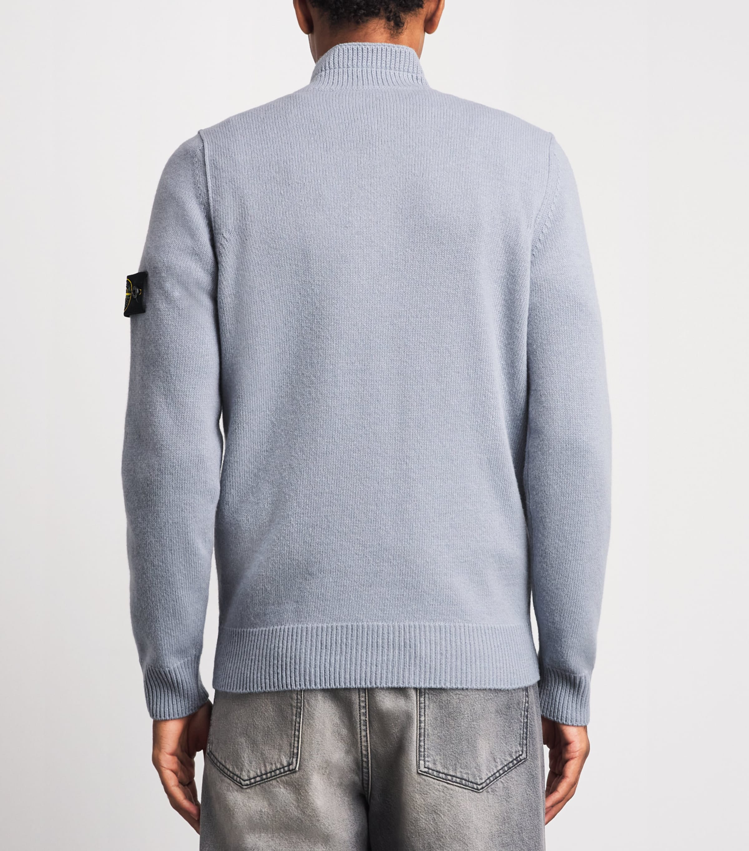 Stone Island Mens Wool-Blend Button-Up Sweater Image 5