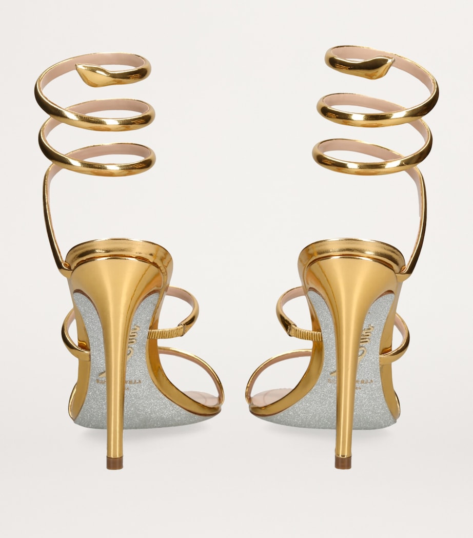 Mirrored Leather Minimal Cleo Sandals 105 GOLD Image 3