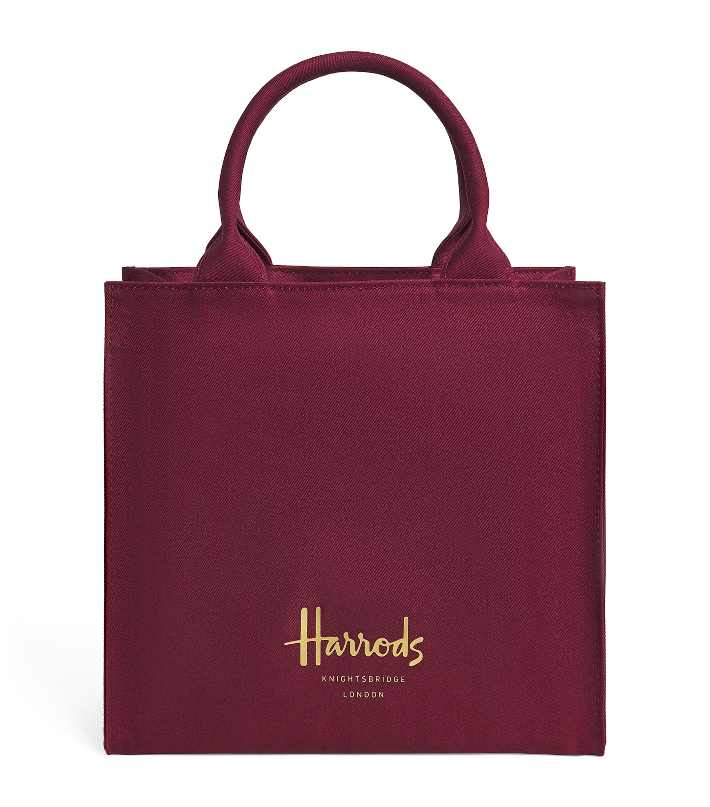 Harrods Small Logo Tote Bag Burgundy Image 1