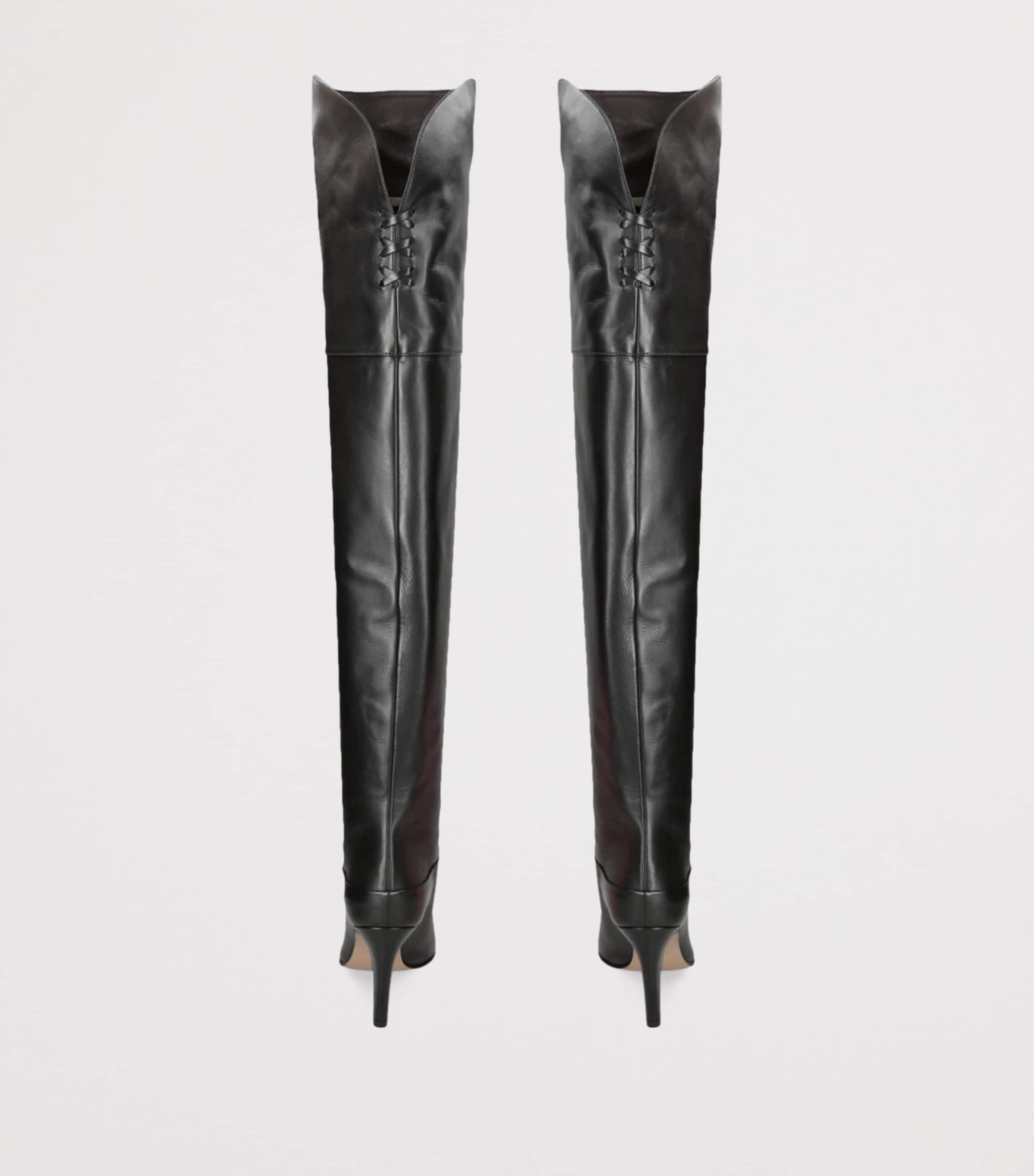 Leather Eve Over-The-Knee Boots 85 BLACK Image 2