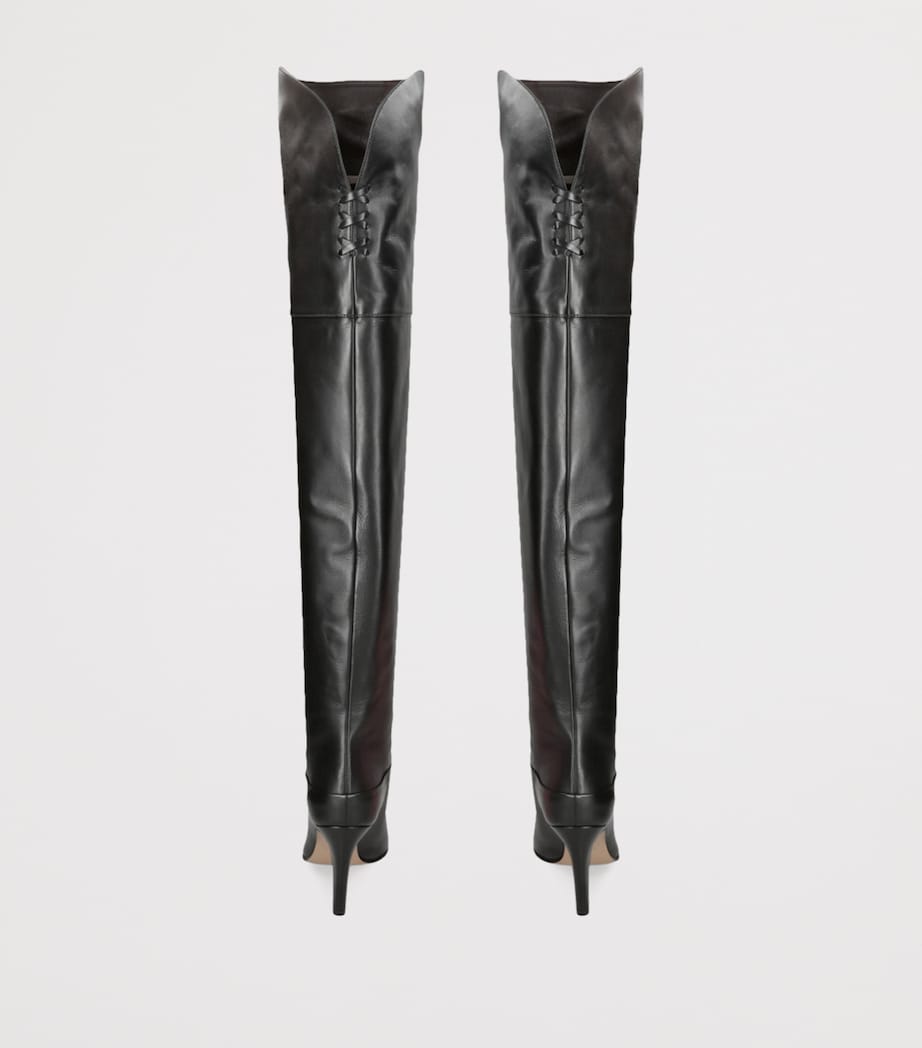 Leather Eve Over-The-Knee Boots 85 BLACK Image 2