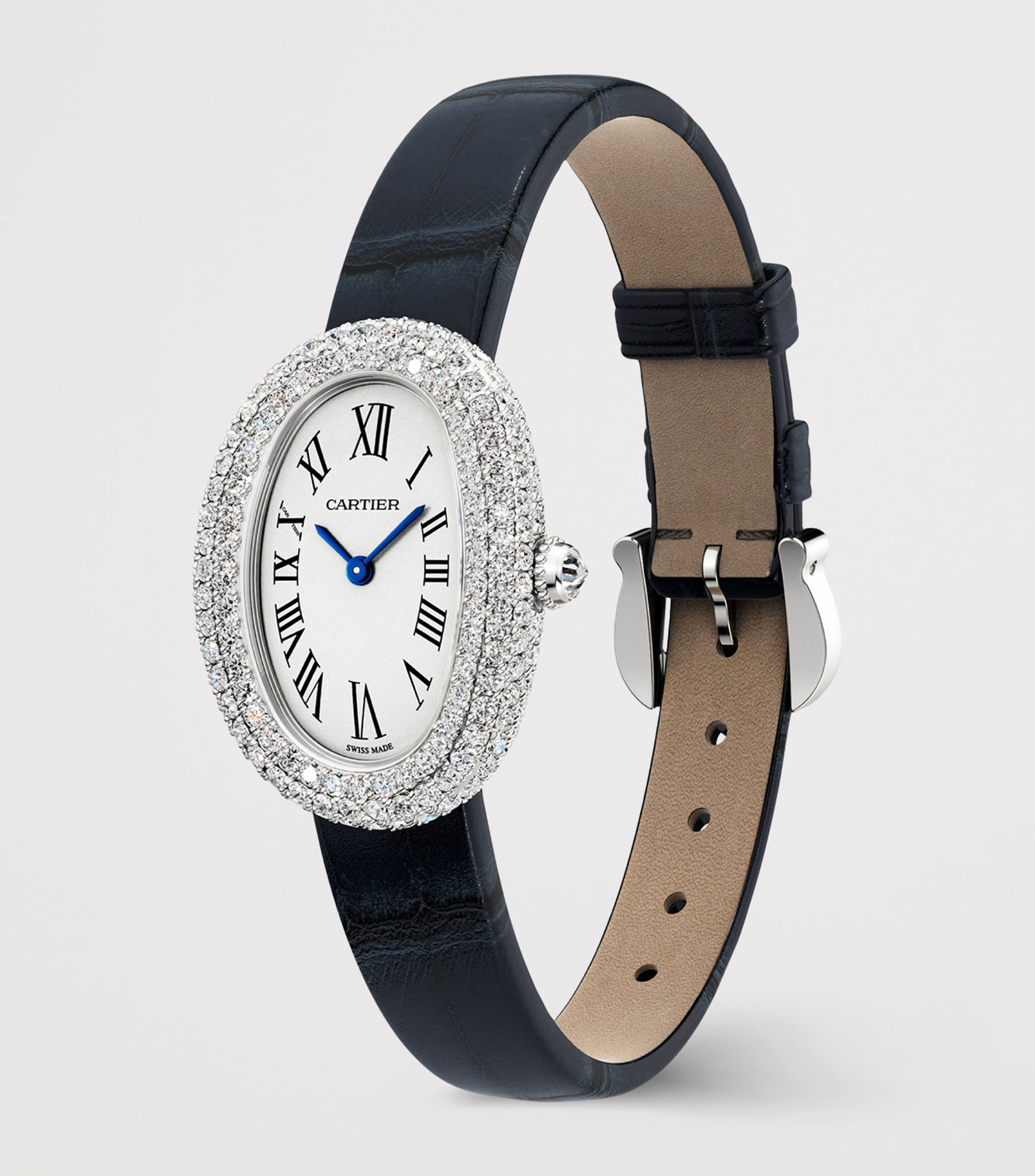 Cartier White Gold and Diamond Baignoire 1920 Watch 26mm Silvered Image 3