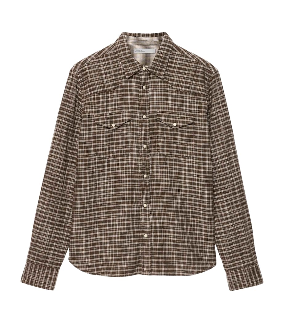 AllSaints Mens Organic Cotton Court Shirt Khaki Brown Image 1