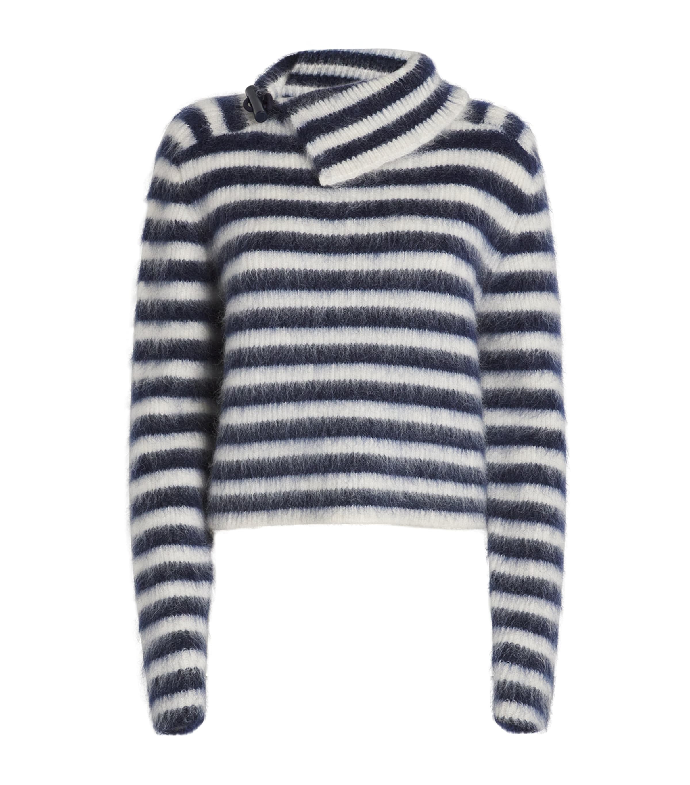 Shop Jacquemus Mohair-blend Marina Sweater In Navy