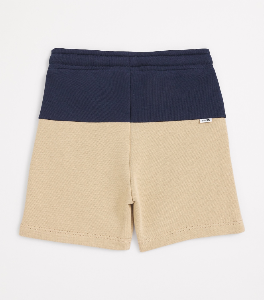 BOSS Kidswear Stretch-Cotton Logo Sweatshorts (3-18 Months) Navy Image 2