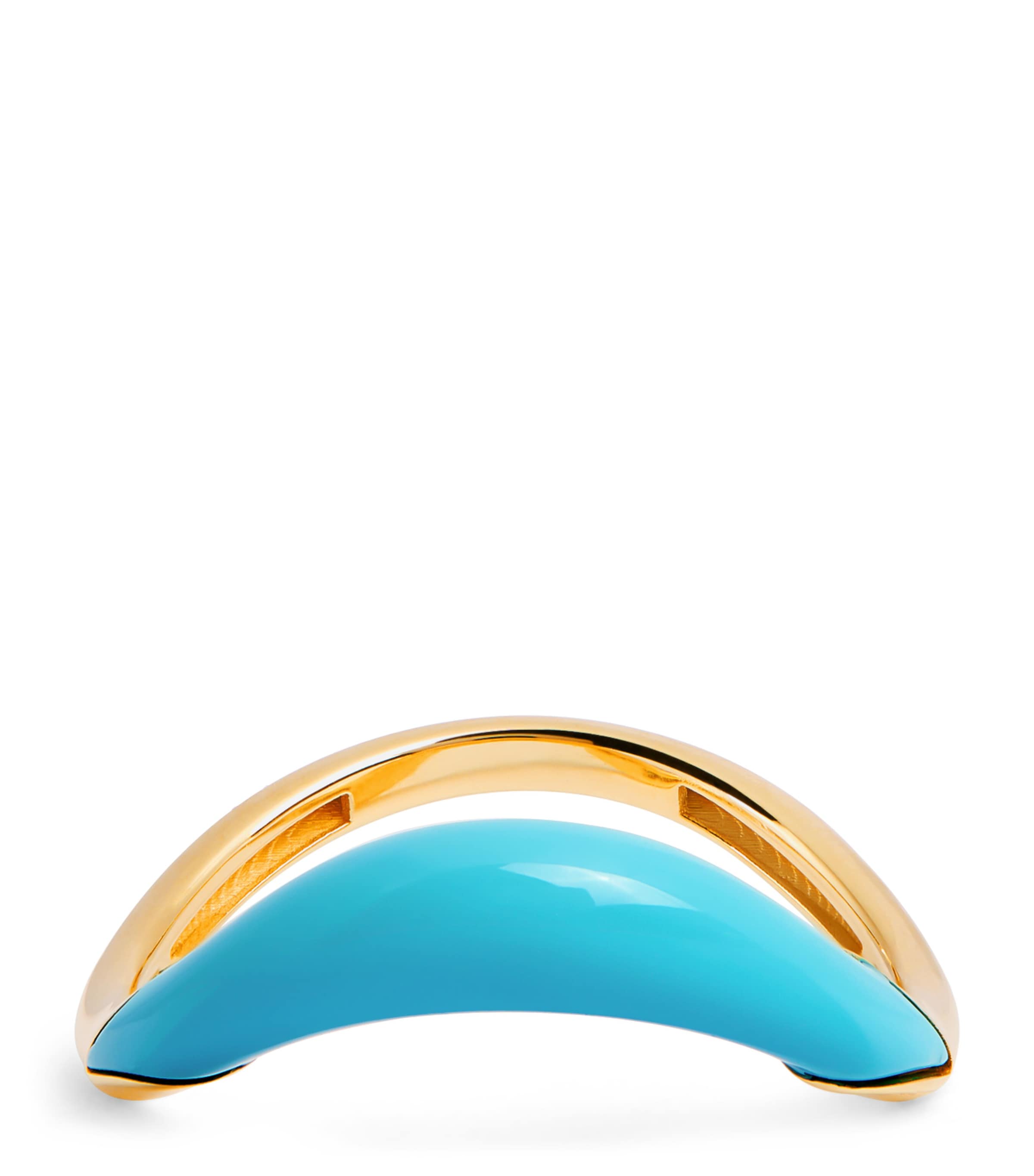 L'atelier Nawbar Yellow Gold Boa Stackable Stone Ring In Blue