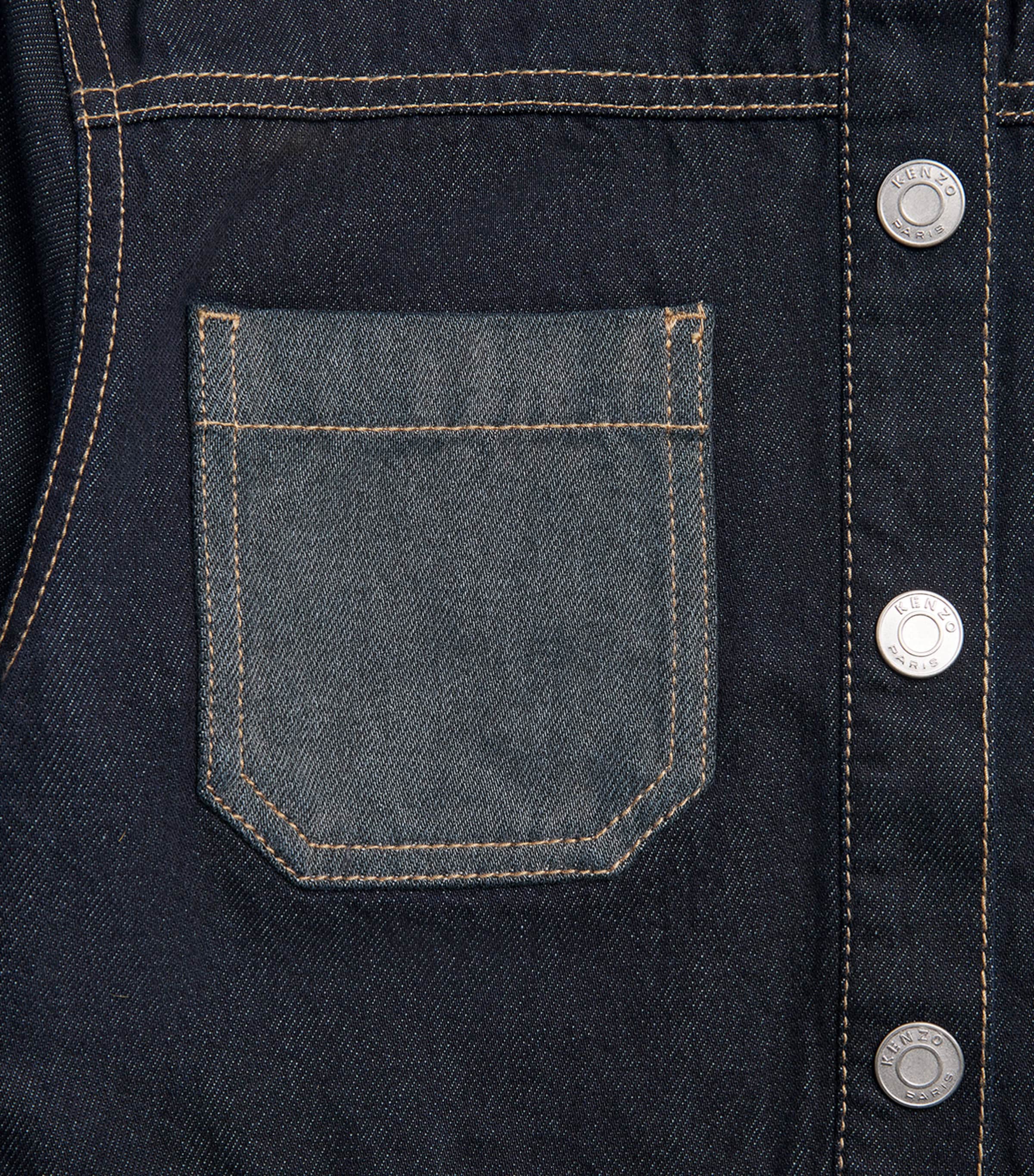 Kenzo Kids Cotton Contrast Denim Shirt (2-14 Years) Raw Denim Image 2