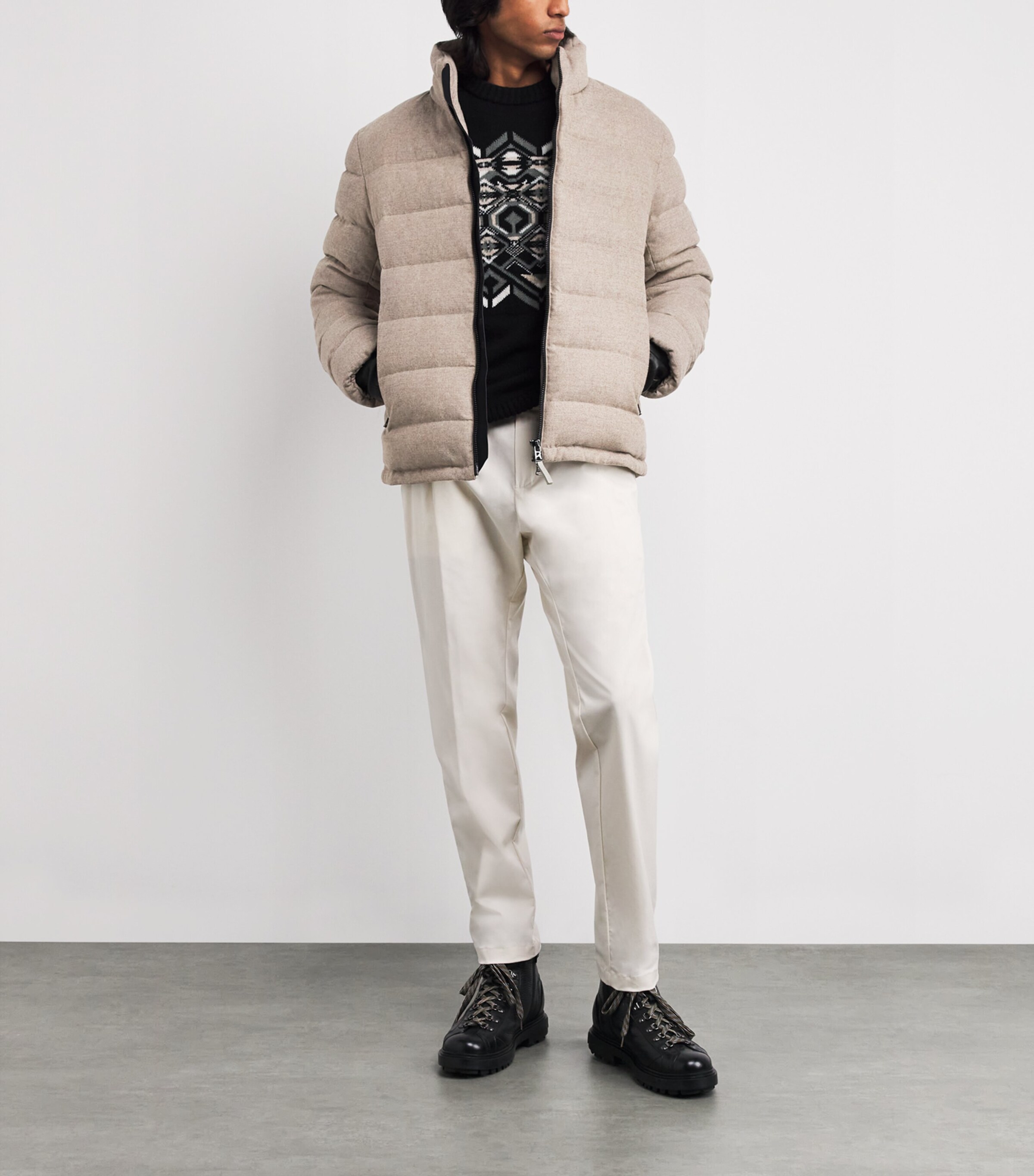 Down Hugh Quilted Jacket 812-MOON ROCK Image 2