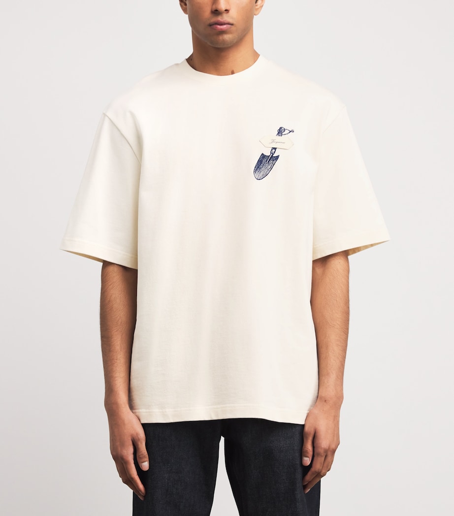 Cotton Embroidered Pelle T-Shirt EMB SHOVEL O/W-1NZ Image 3